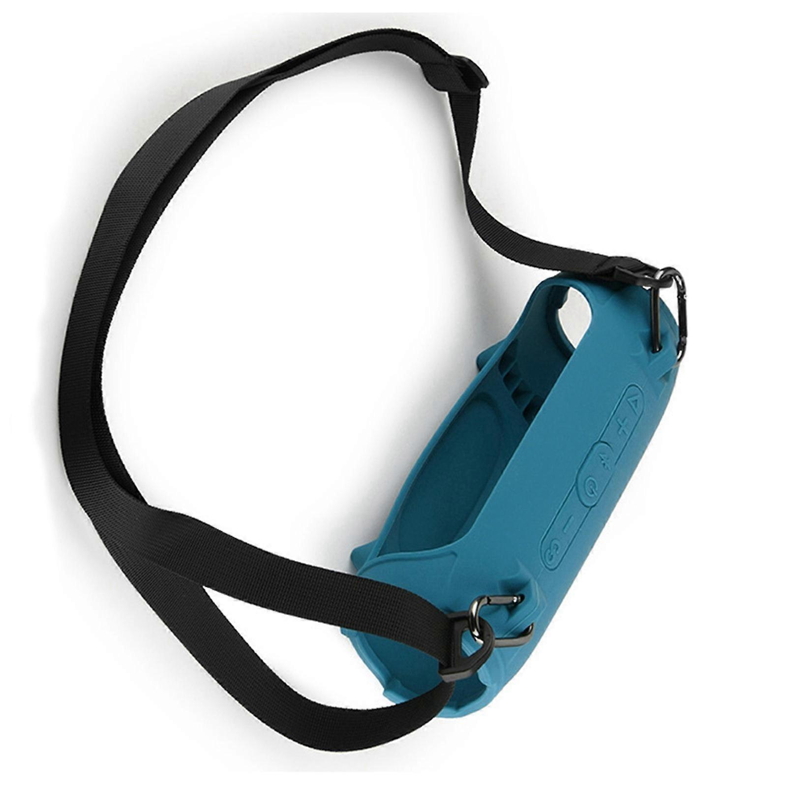 Silicone Shell Case for Charge 5 Travel Speaker Ensuring Button Accessibility and Easily Charging  Blue