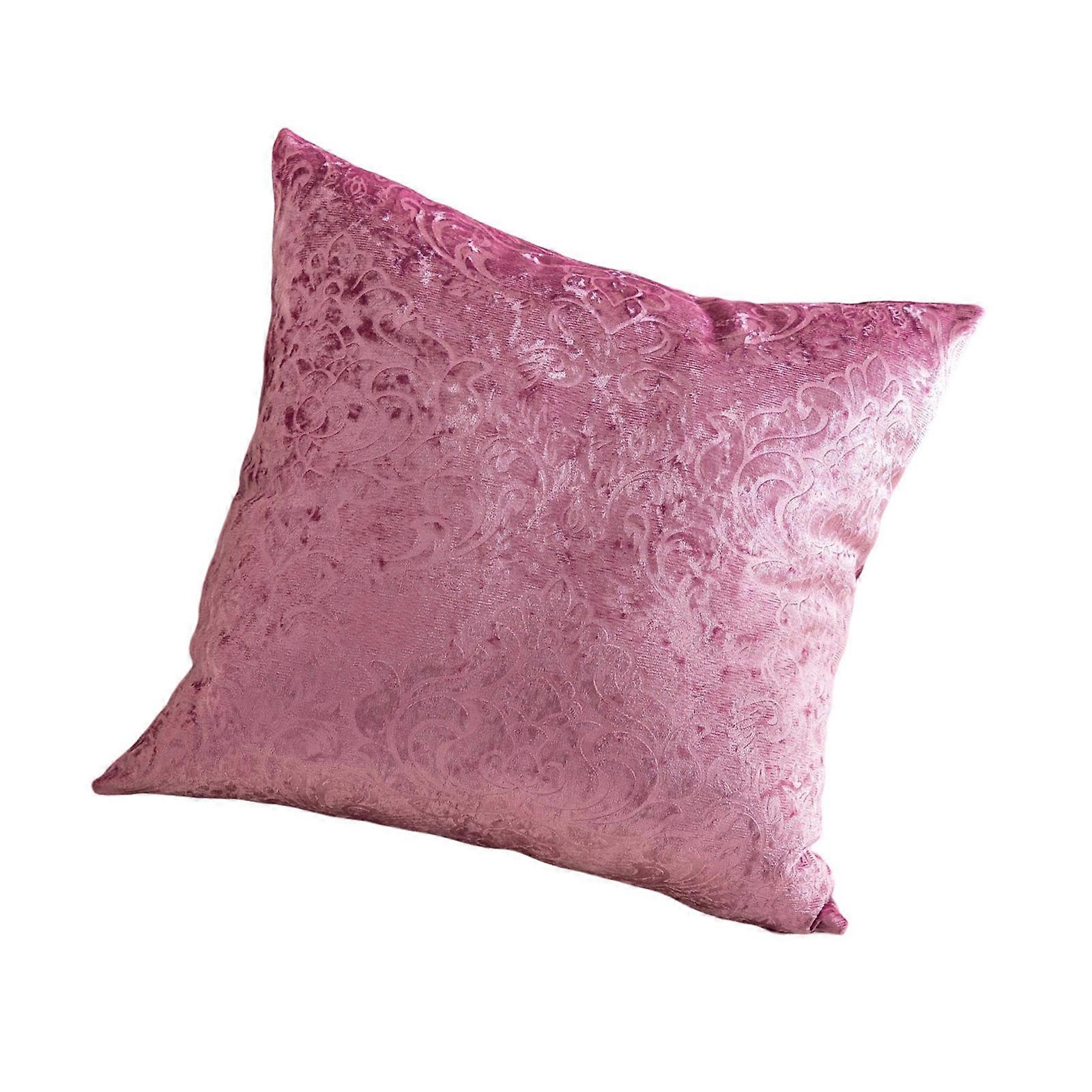 Decorative Pillow Cover Plush Polyester Fabric Elegant Florals Pattern Sturdy Polyester Suitable for Any Season  Pink