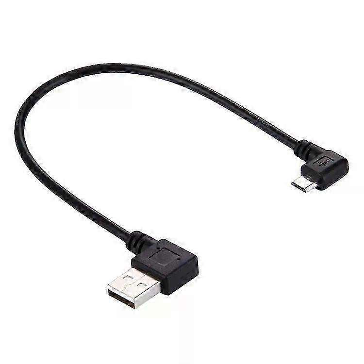 20cm USB 2.0 data cable with left-angled connector to micro USB