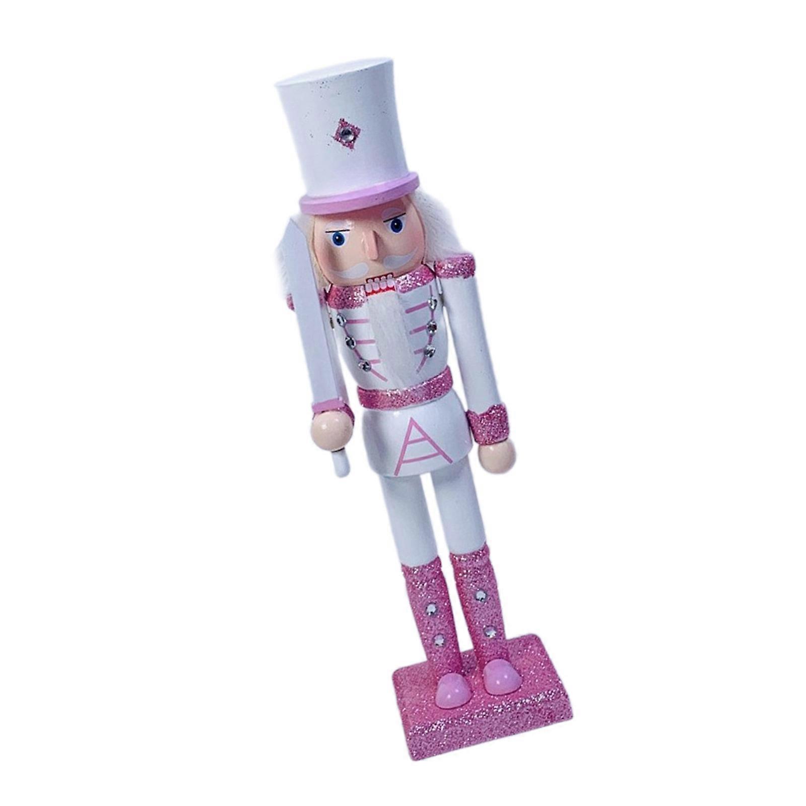 Unique 30CM Pink Nutcrackers Soldier Elegant Nutcrackers Soldier Ornament Table Accessory for Collector and Gifting Multicolor