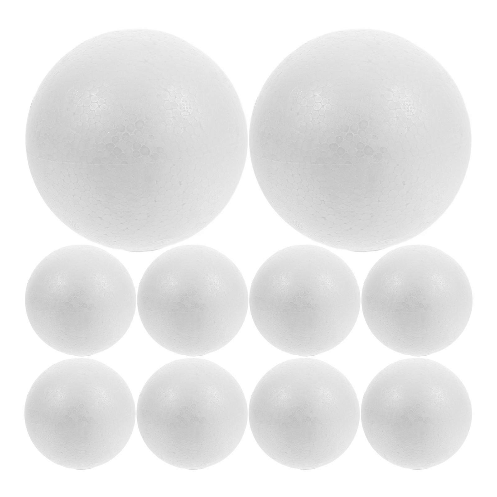 10pcs Craft Balls 10cm Modeling Craft Solid Polystyrene Balls Round Spheres Wedding Decoration Diy Stuff(White)