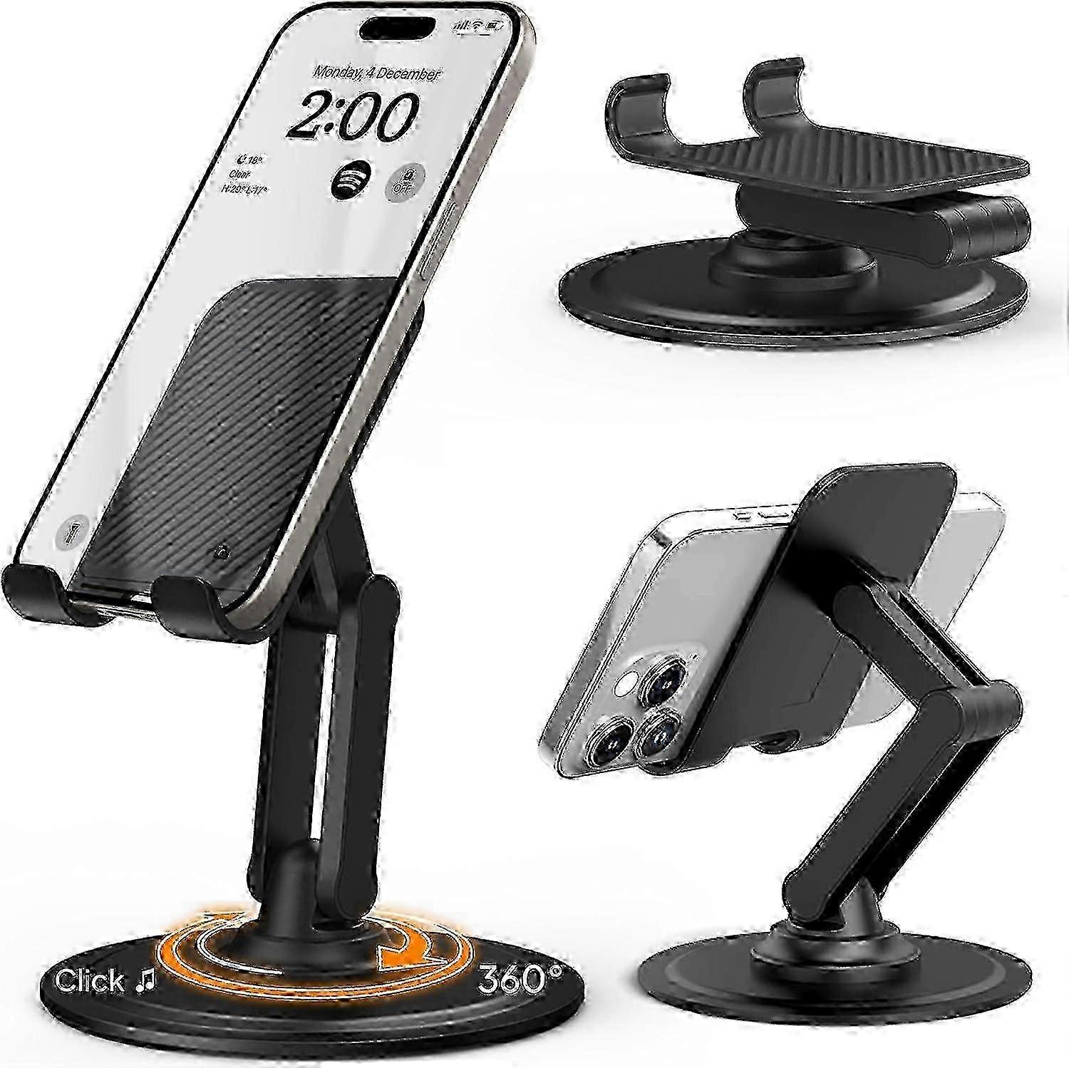 360 Stand - Adjustable Cell Phone Stand for Desk | 360 Click-Rotating, Multi-Angle