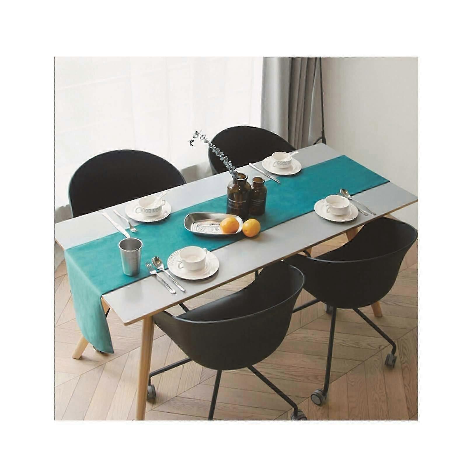 Table Runner Velvet 32x240 Cm Lake Blue Solid Color Holiday