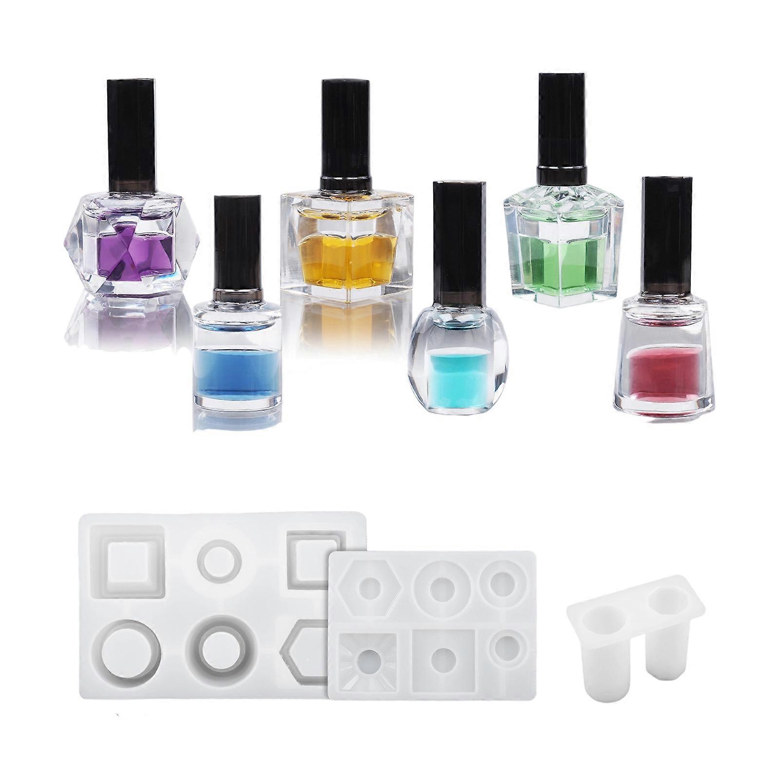 Sturdy Silicone Mould Set for UV Resin Keychains With 4 Liquids and Step By Step Guide for Shaker Effect Creation Multicolor