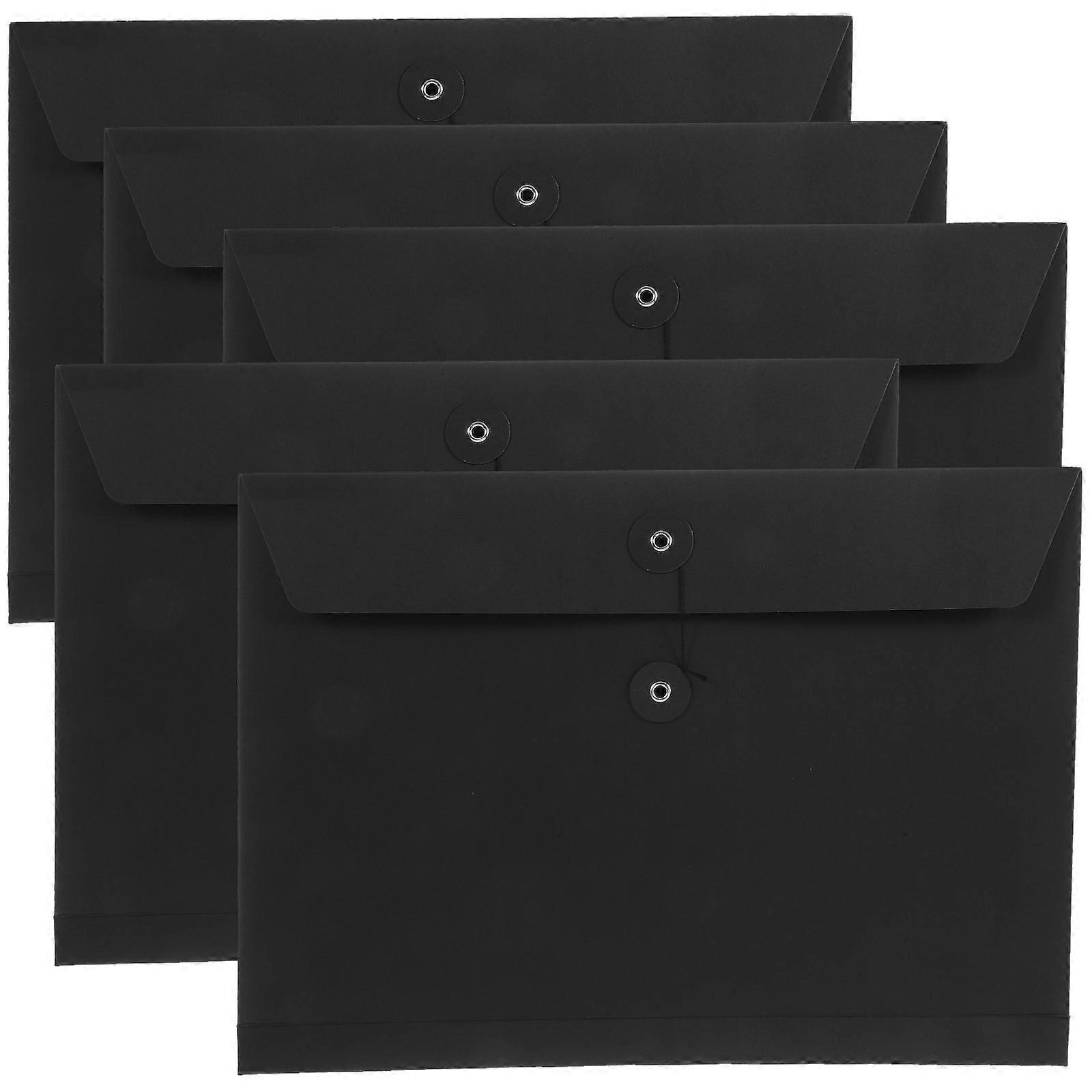 Document Folders Bag Practical File Storage Bags Office Supplies White Rectangular Simple Design Classroom Use 5Pcs