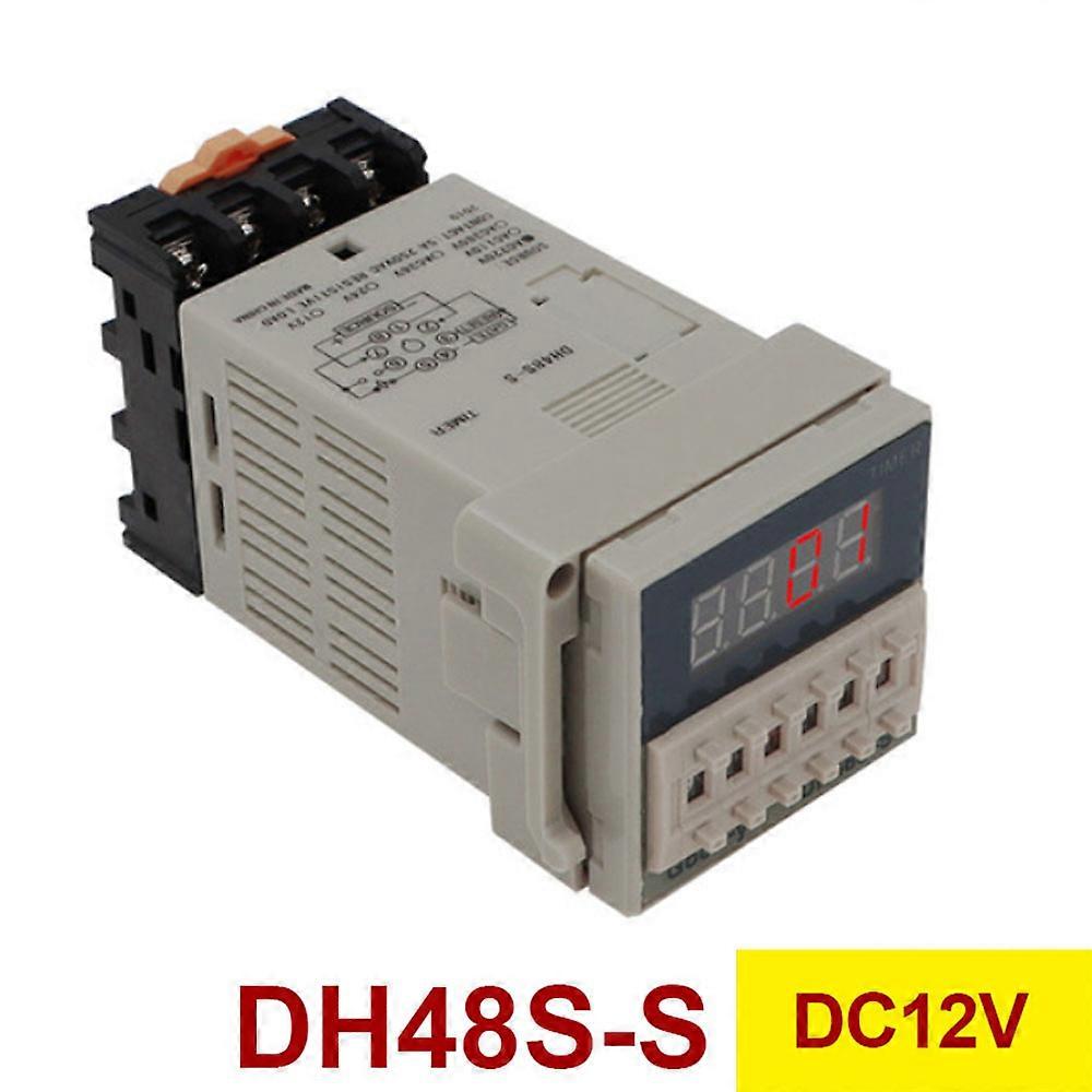 DH48S-S Timer LCD Display Time Control DC12V 24V AC220V Time Switch 0.1s-990h Repeat Cycle SPDT Time Relay Programmable Delay