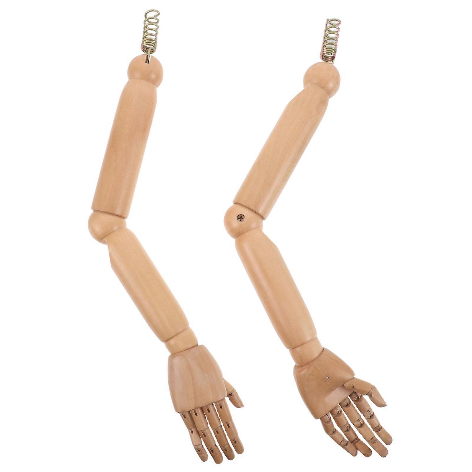 Poseable Mannequin Arm Wooden Model with Flexible Joints 1Pair for Clothing Display