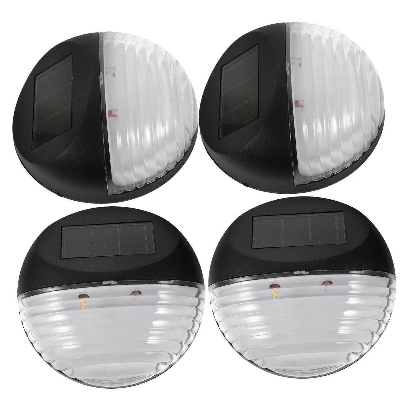 4Pcs Solar Pathway Lights Waterproof Outdoor Design with  Brightness LEDs and Night Sensor for Decks and Fences