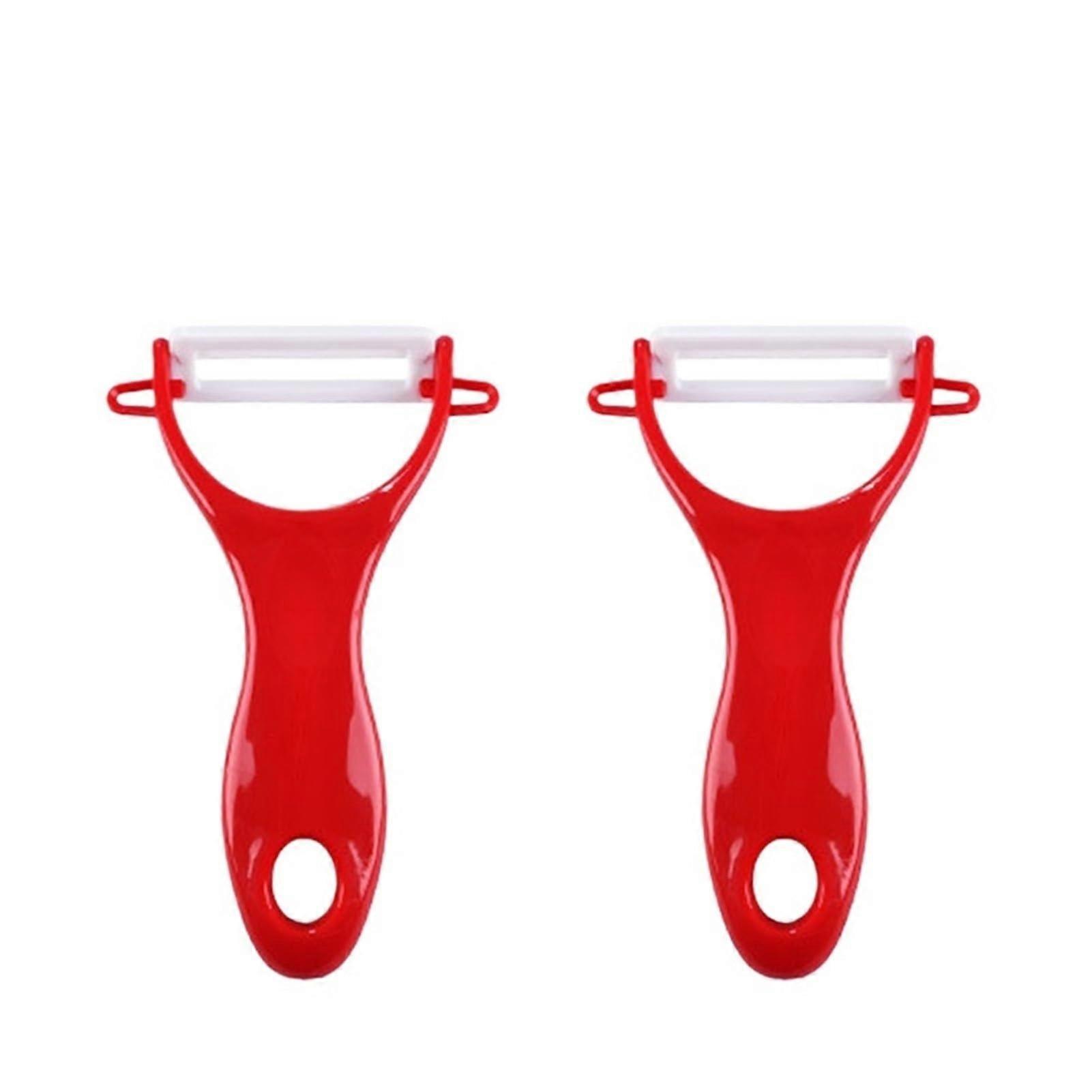 Stainless Steel Vegetable Peeler with UltraSharp Rotating Blade and Ergonomic Grip, Red x2
