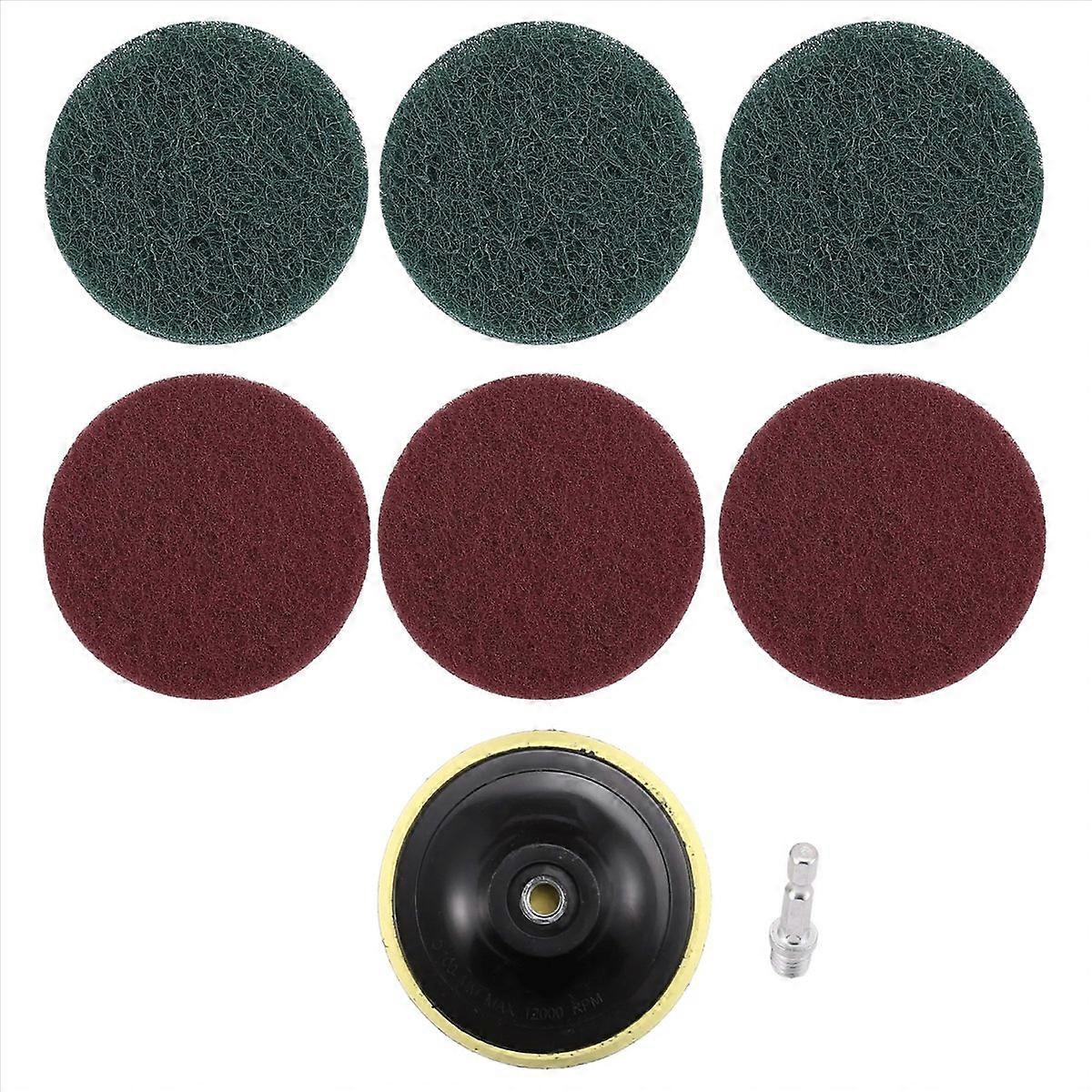 Kit de limpeza com escova elétrica para furadeira de 4 polegadas, esfregão para azulejos e esponjas abrasivas