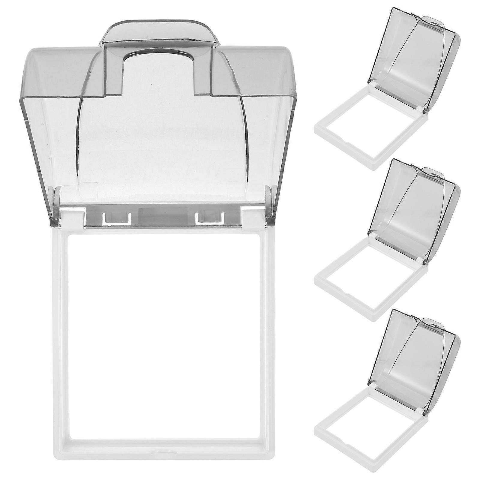 Waterproof Switch Covers Protective Socket Box 86 Type Square Shape Black Color Bathroom Kitchen Damp Environments 4Pcs