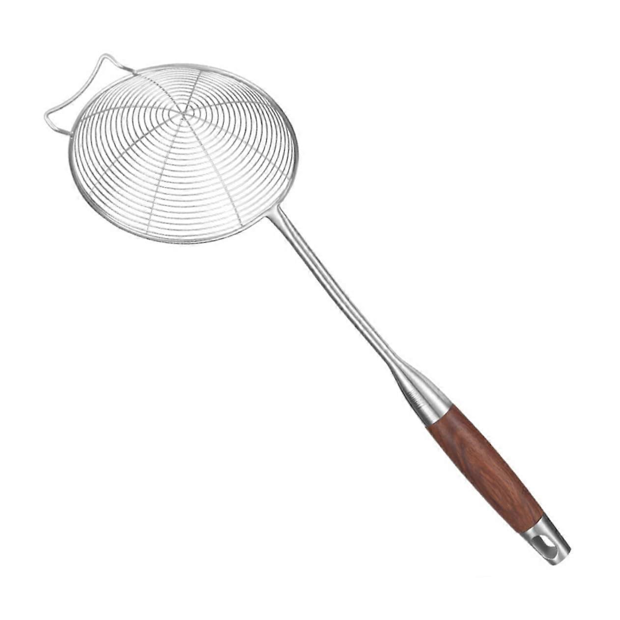 Stainless Steel Skimmer Spoon with Fine Mesh, HeatResistant Handle for Frying, Noodles, Hotpot