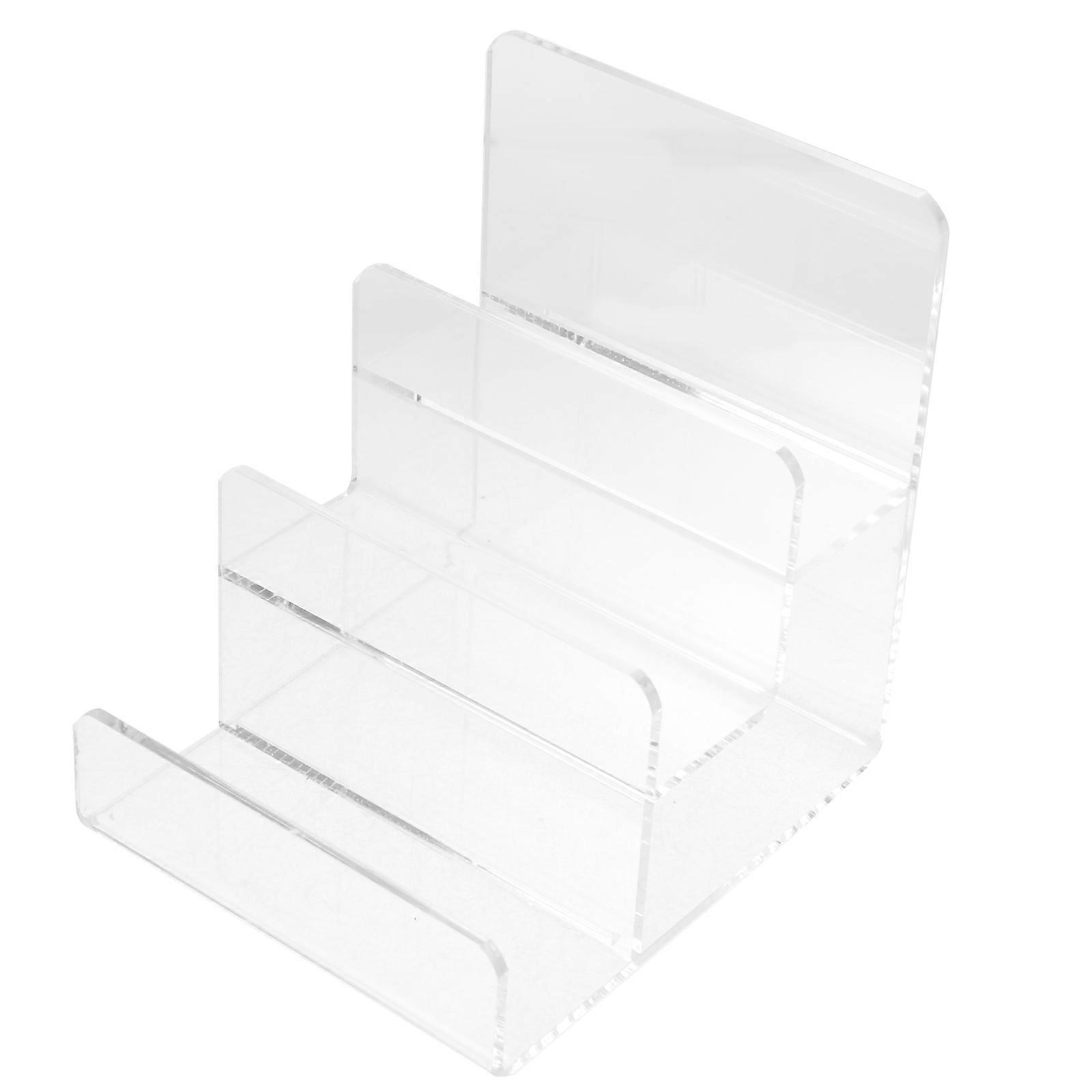Acrylic Storage Rack Wallet Holder for Desktop 5Pcs Multi Layer Display
