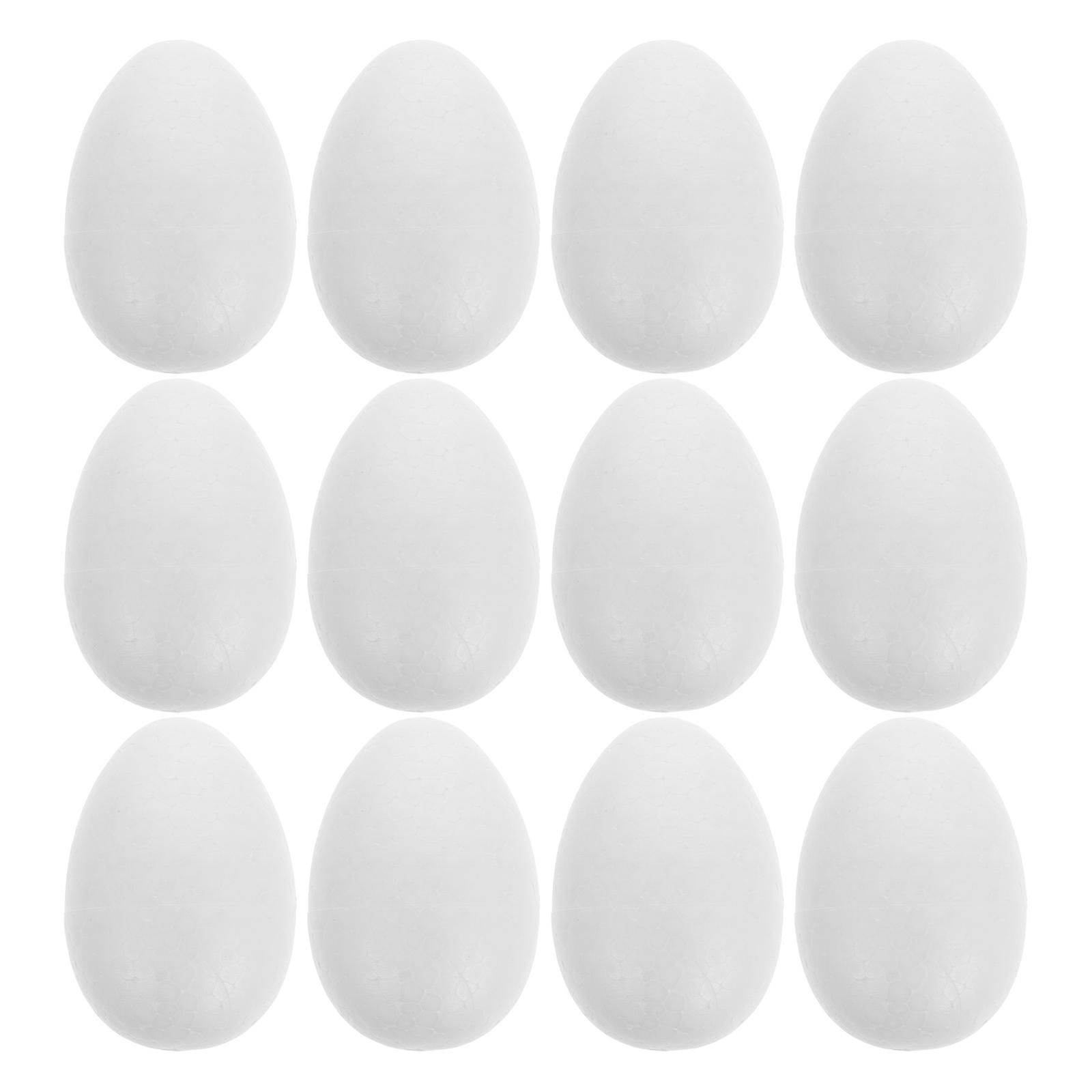 White Foam Eggs Polystyrene Easter Eggs for Holiday Crafts 48Pcs Pack