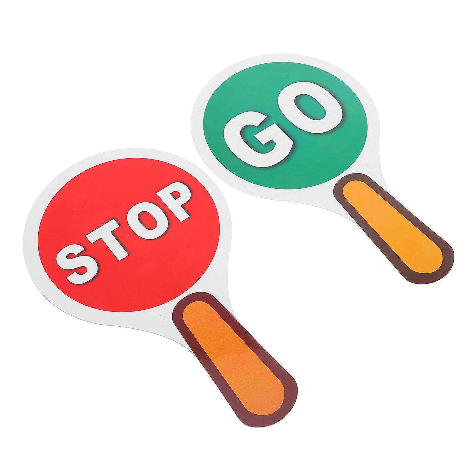 Double Sided Traffic Paddle Sign for Safety 6Pcs