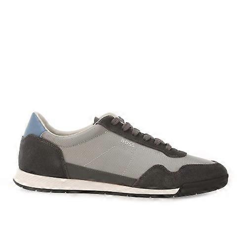 Boss Mens Titanium Leather Trainers
