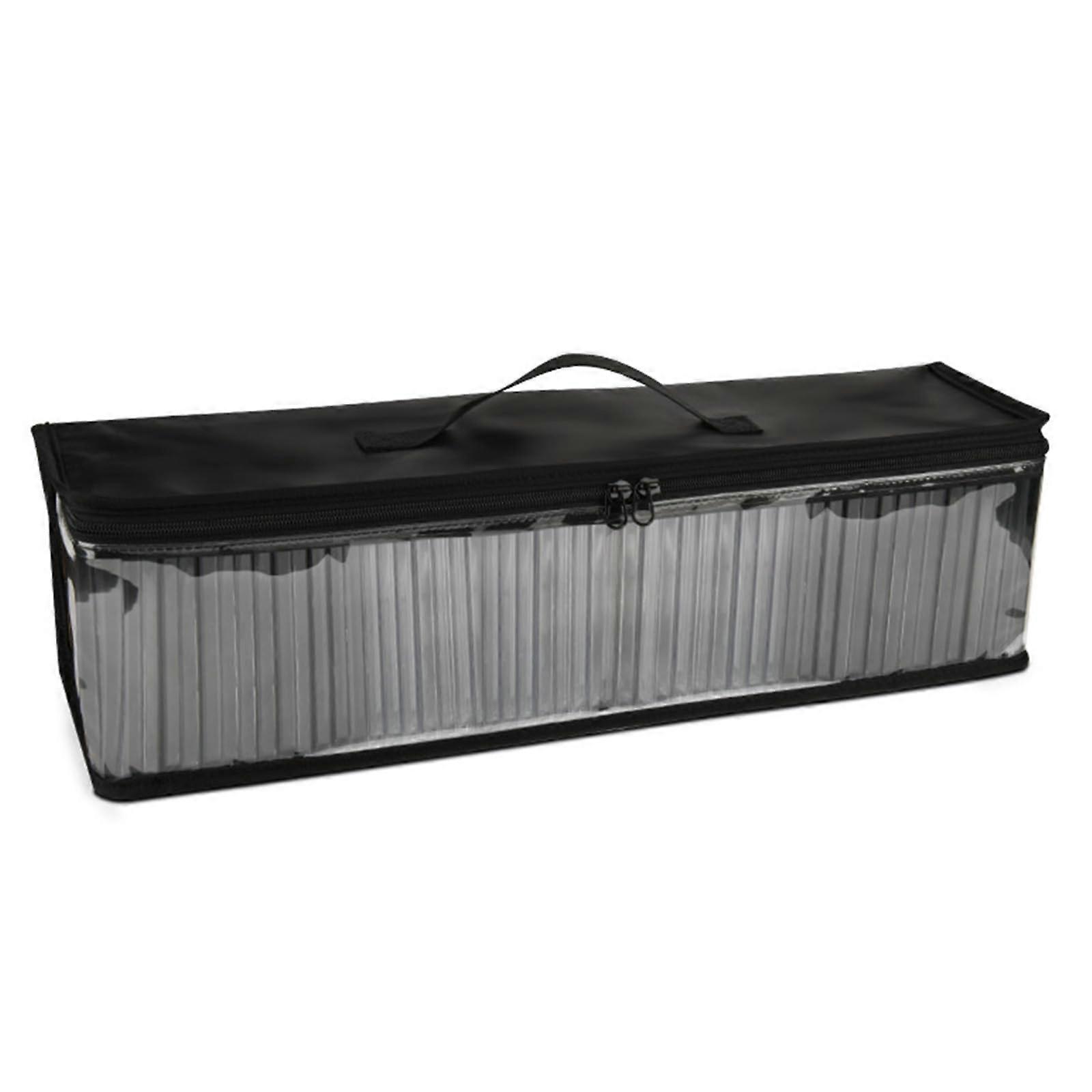 Large Capacity Disc Storage Case with Handle, Clear CD DVD Organizer Bag Holds 50 Discs