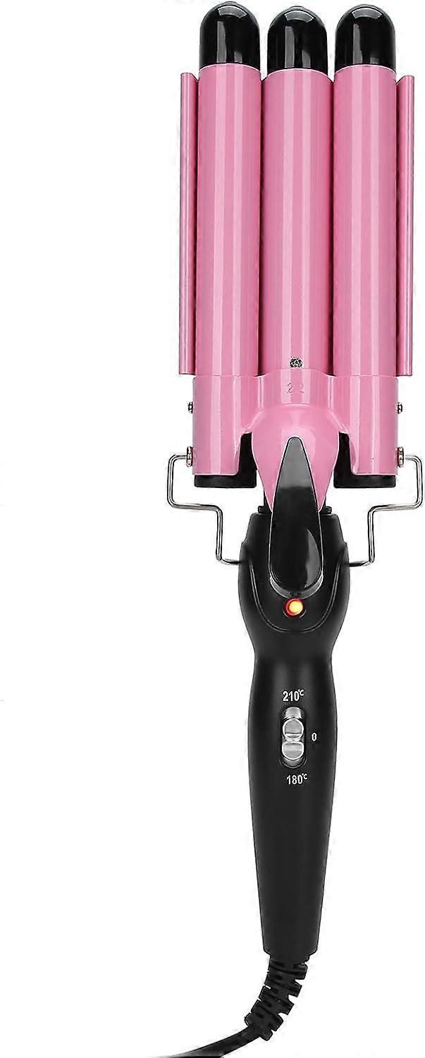 Ceramic Curling Iron Set with 3 Interchangeable Barrels and Intelligent Temperature Control, Pink