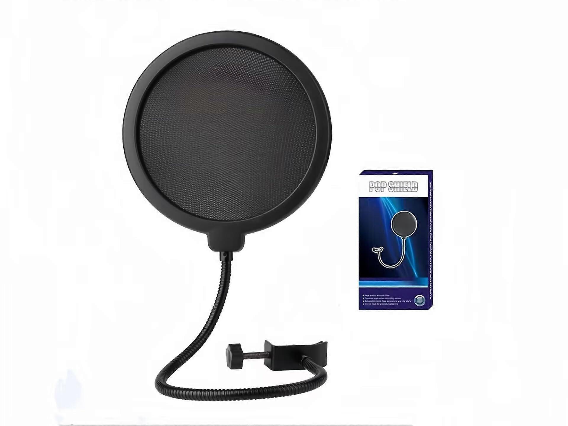 Professional Microphone Pop Filter with 360° Flexible Steel Gooseneck for Studio Recording and Podcasting