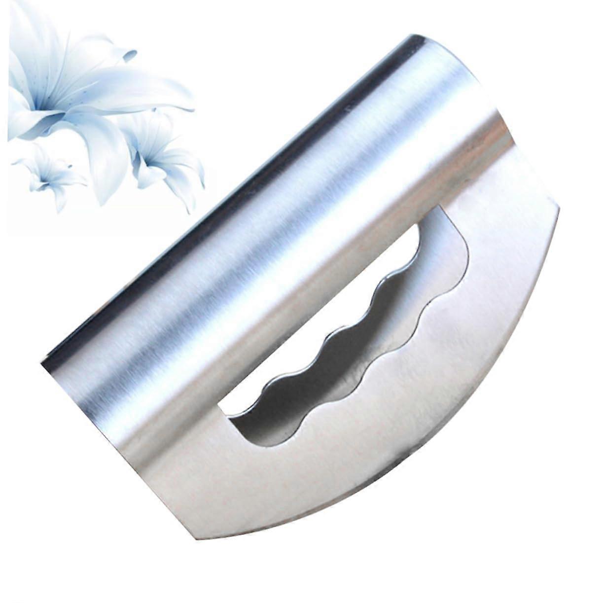 Stainless Steel Salad Chopper with Ergonomic Handle and Protective Covers for Herbs and Vegetables