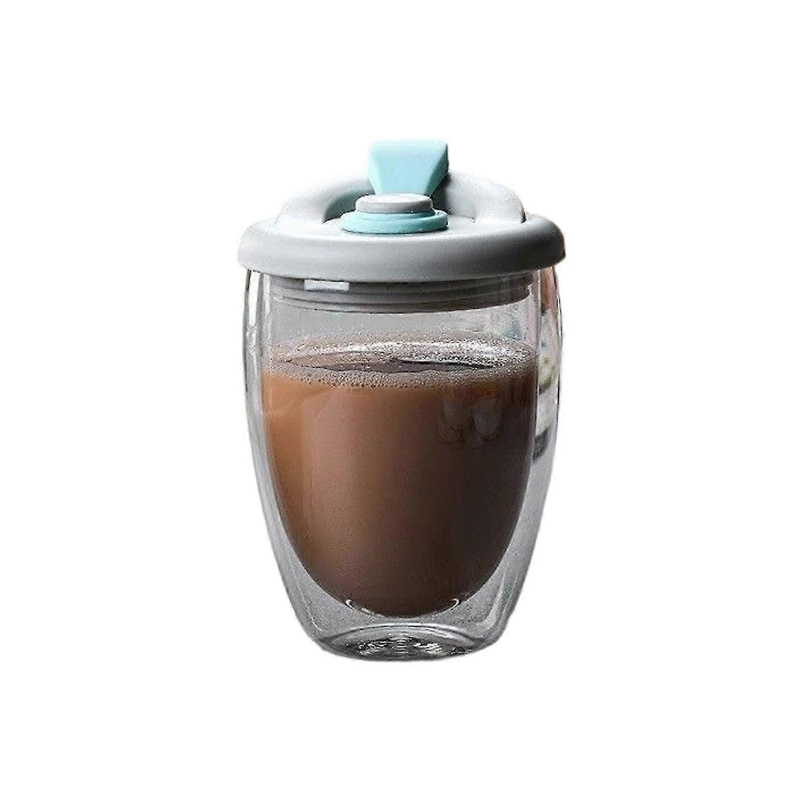 Double layer insulated high borosilicate glass cup Pink Cs fast