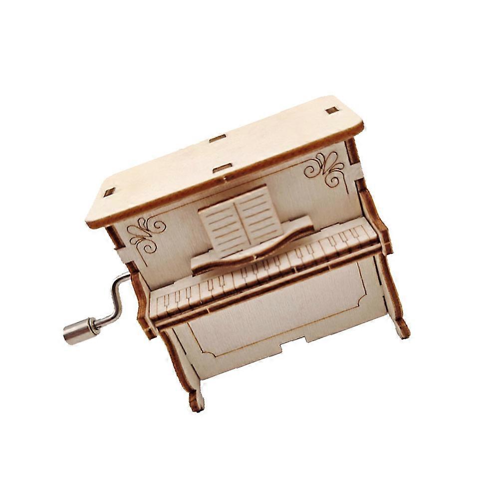 Khaki Educational Model Music Box Hand Crank Musix Box
