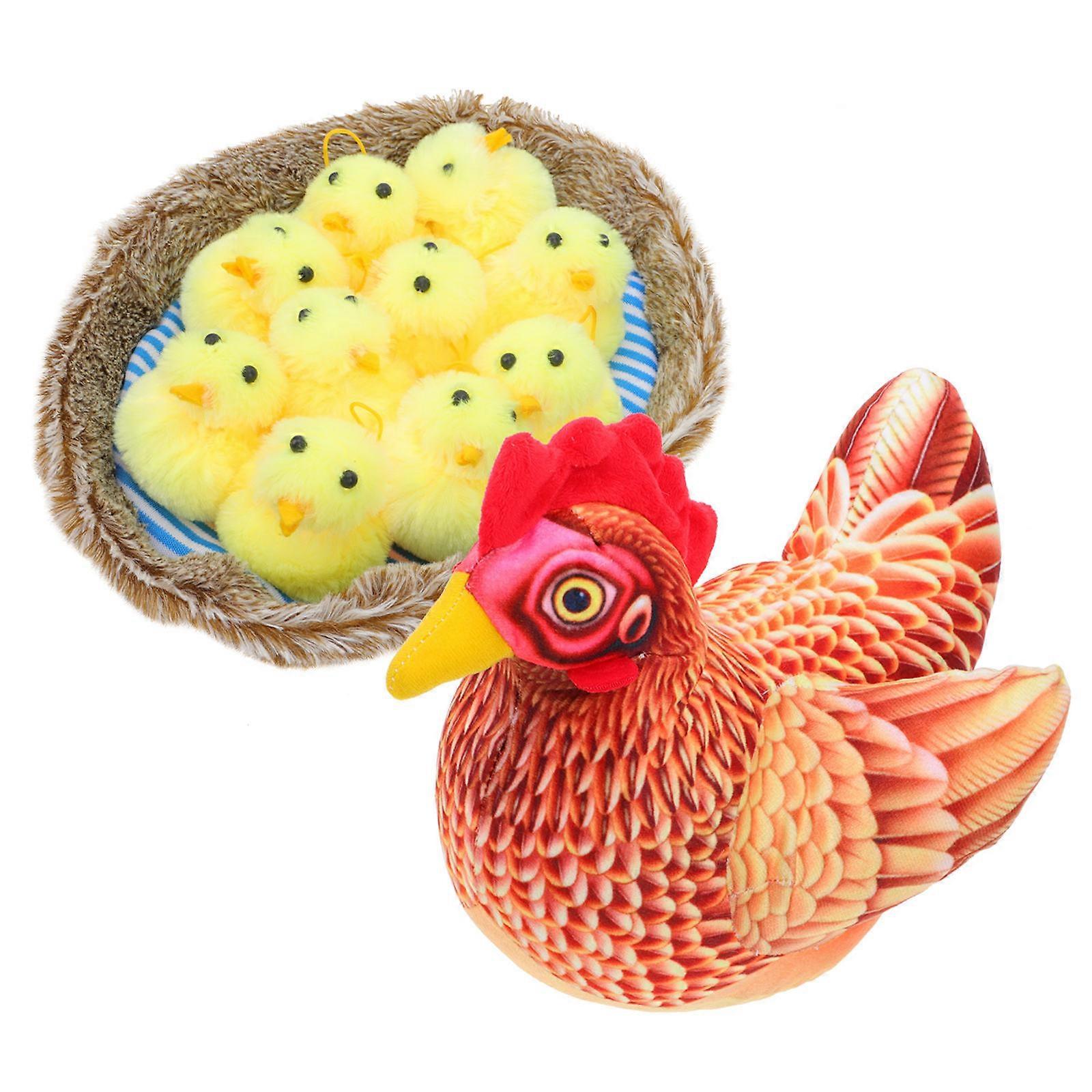 Hen Chick Decoration Short Plush Easter Dolls for 1Set Garden Decor