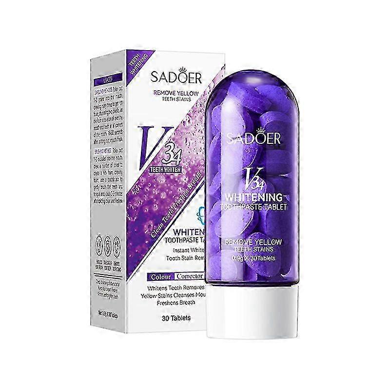 V34 Whitening Tooth Tablets Sadoer Deep Cleaning Teeth Clean Toothpaste 2025