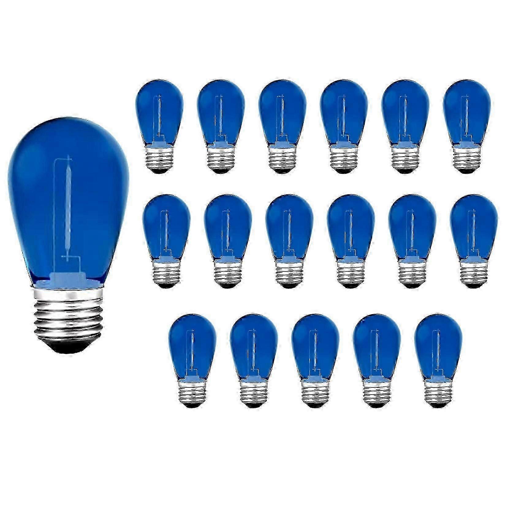15 Pack 3v Led S14 Colored Replacement Light Bulbs Shatterproof C