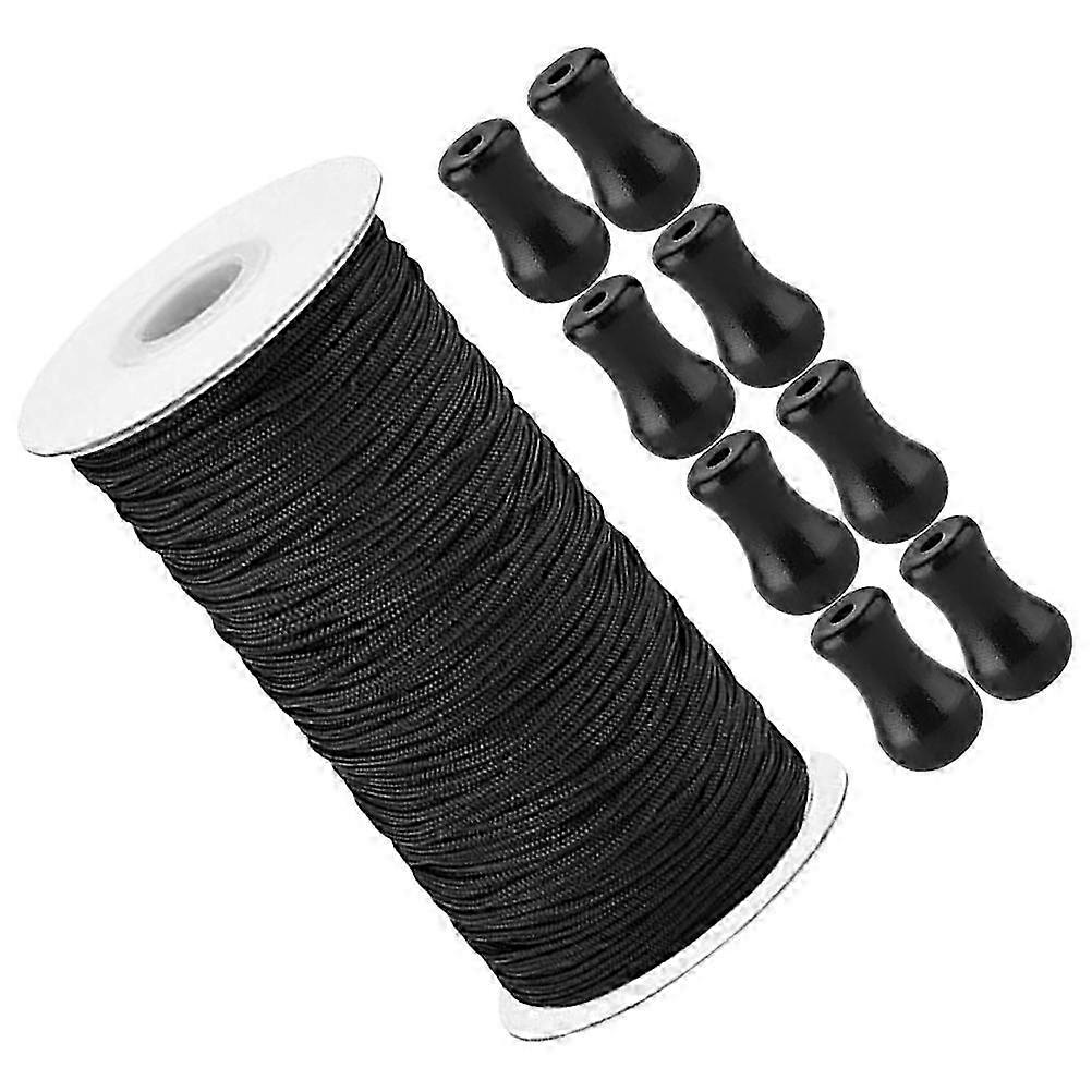 Window Blind Cord Pulls Designed For Homeowners Office Users Round Shape Black 1 Set