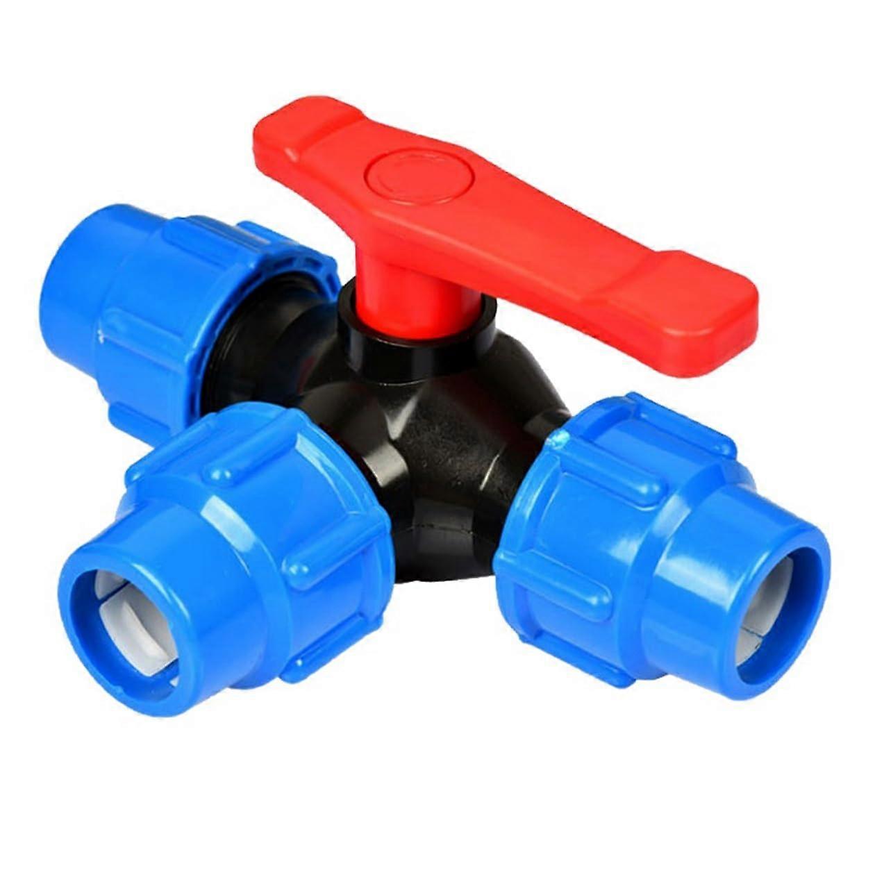 63mm PE Pipe 3Way Ball Valve PVC TShaped Compression for Easy Flow Control and Quick Connection