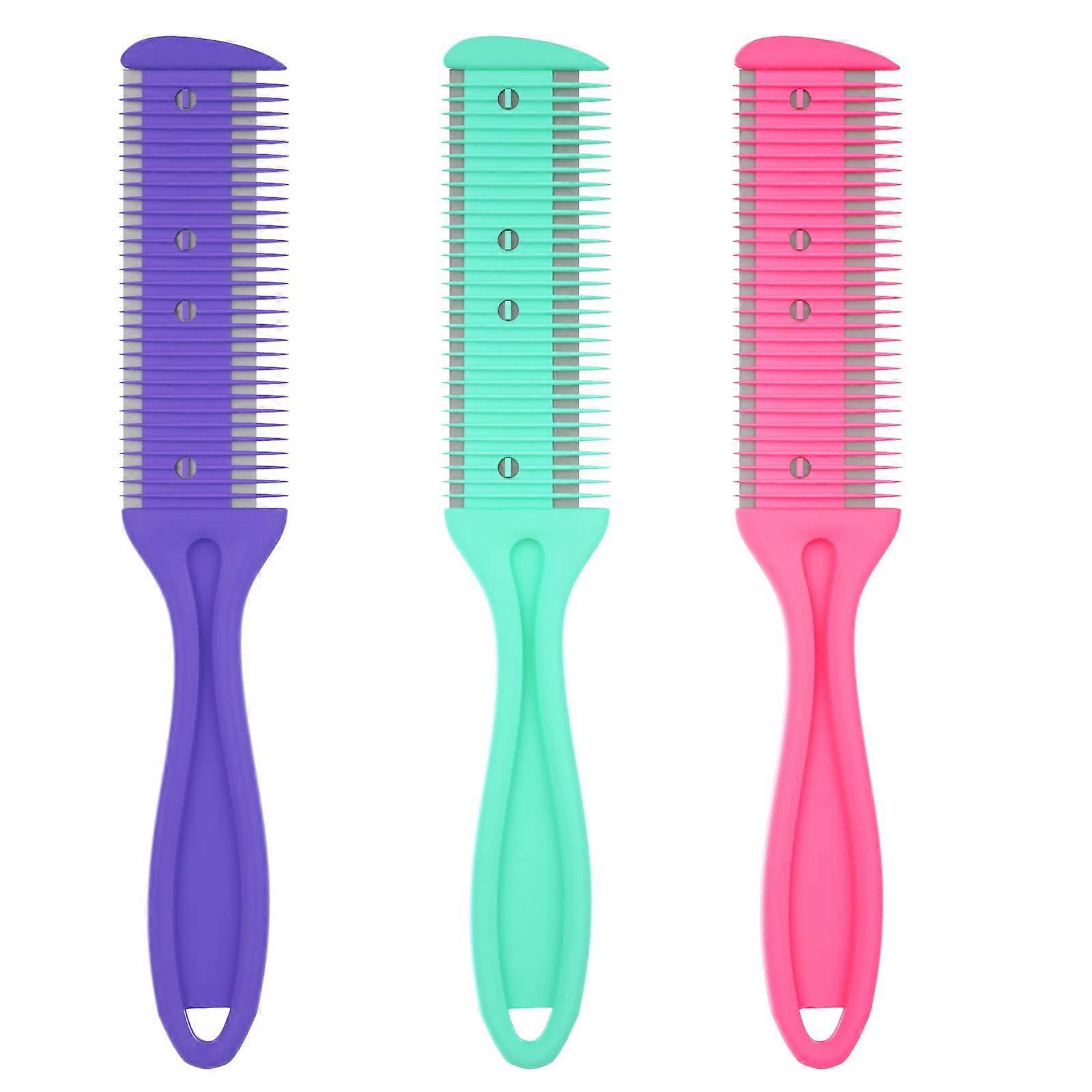 Professional Dual Side Hair Thinning Scissors with Comb, Barber Cutting Tool 3 Pack