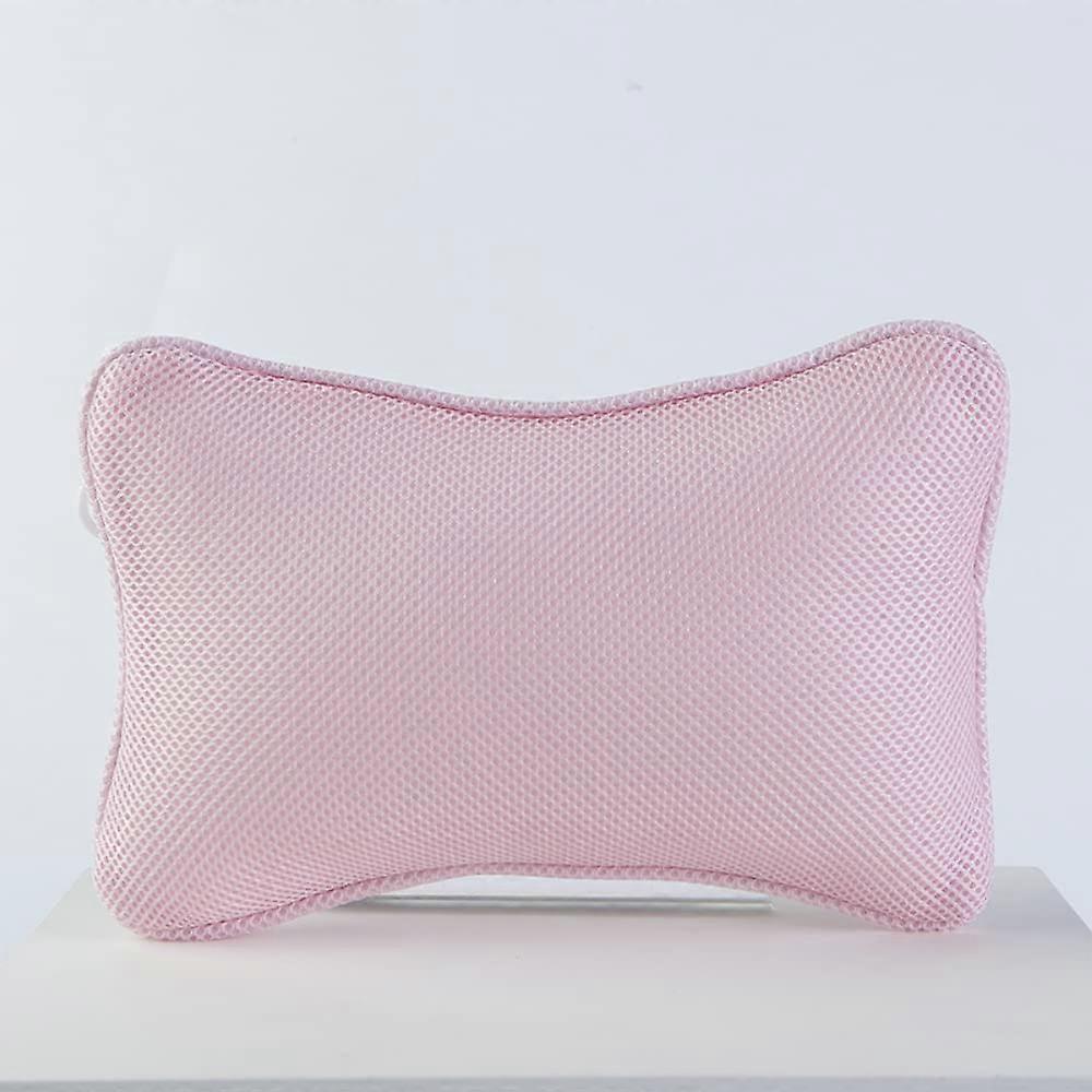 Bath Pillow Spa Starfish Shape Pink 3D Mesh Neck Shoulder Support with NonSlip Suction Cups