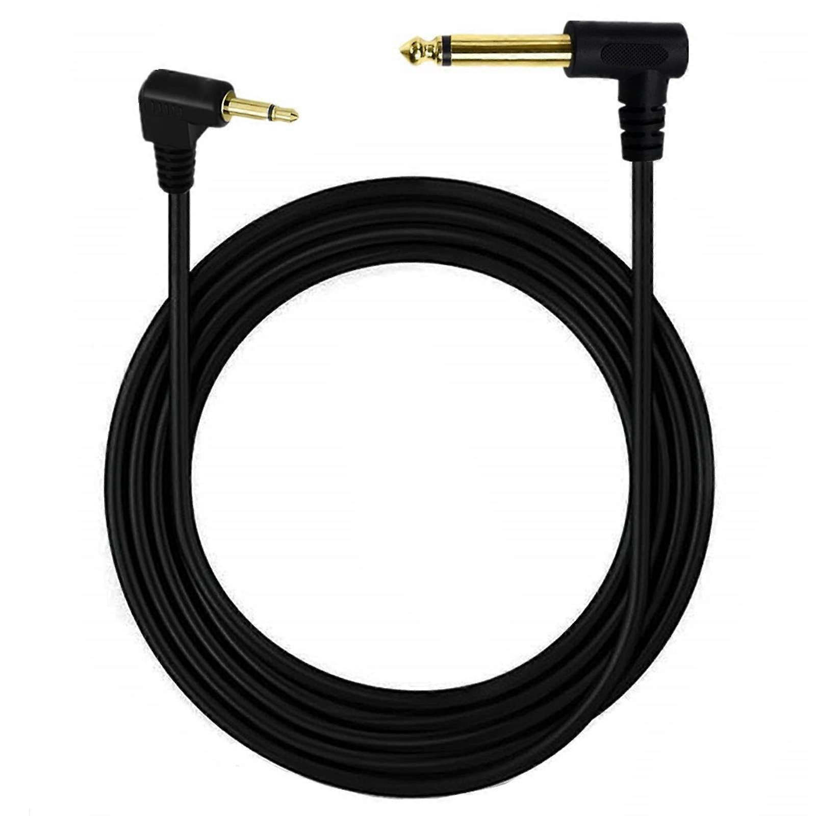 3.5mm to 6.35mm Mono Audio Adapter Cable 1.8m Right Angle for Amplifier Mixer Headset Computer