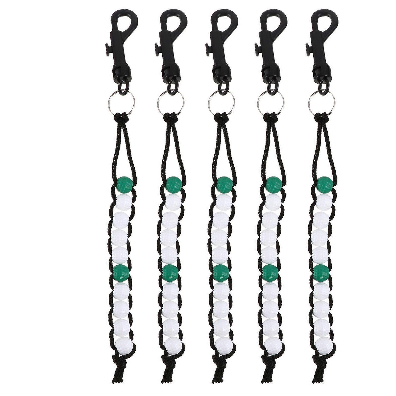 5pcs Golfs Ball Bead Count Stroke Score Counter Bead Chain Random Color