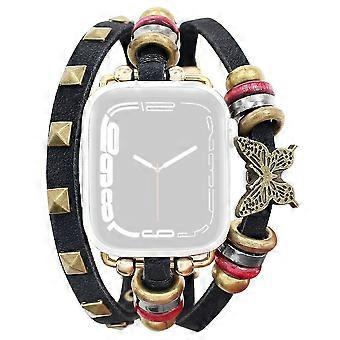Lærrem til Apple Watch Ultra 3 2 1 49 mm/serie 11 10 46 mm/9 8 7 45 mm/SE3 SE2 SE 6 5