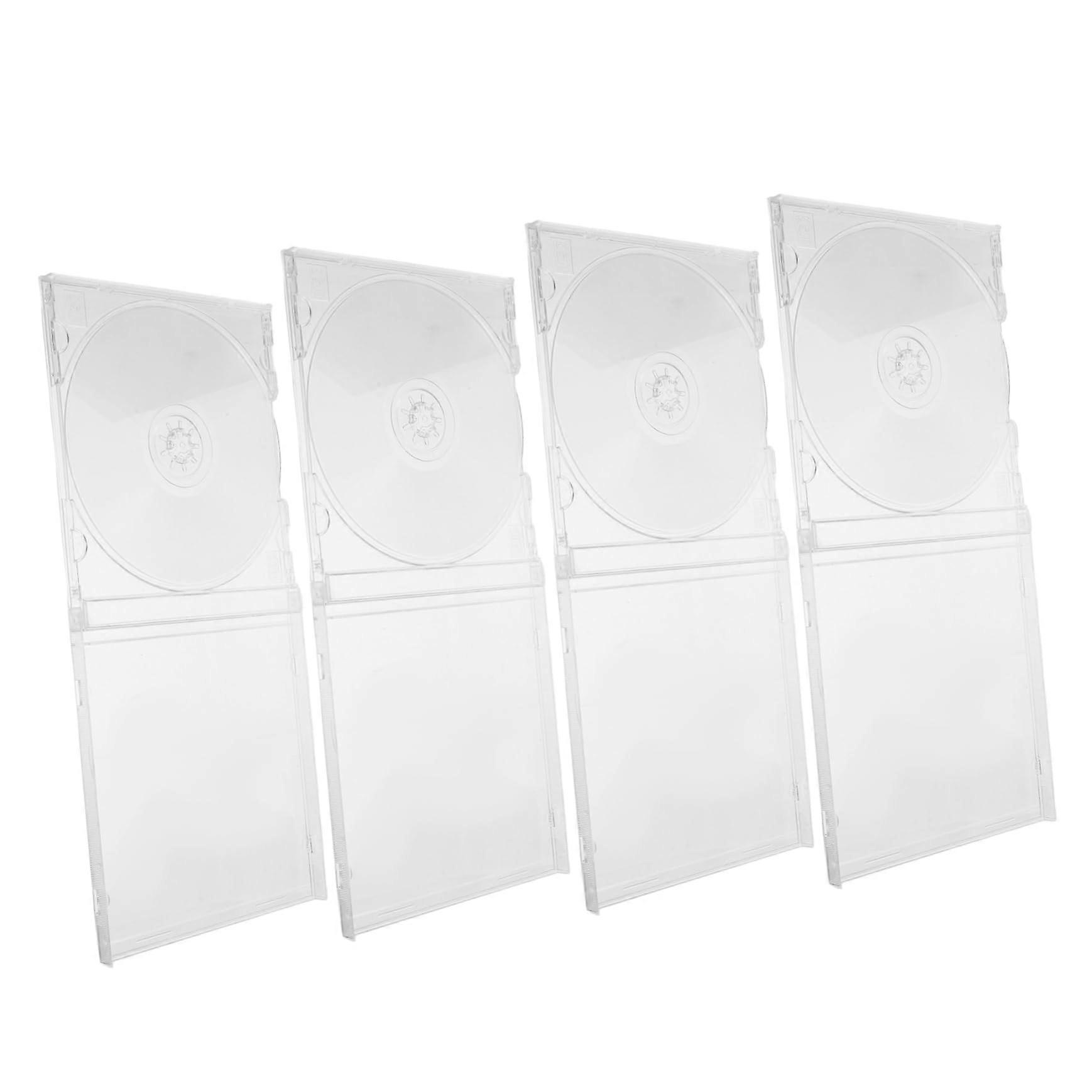 4 Set CD Jewel Case Shatterproof Clear Single Disc Storage Holder Durable Protection for Collections