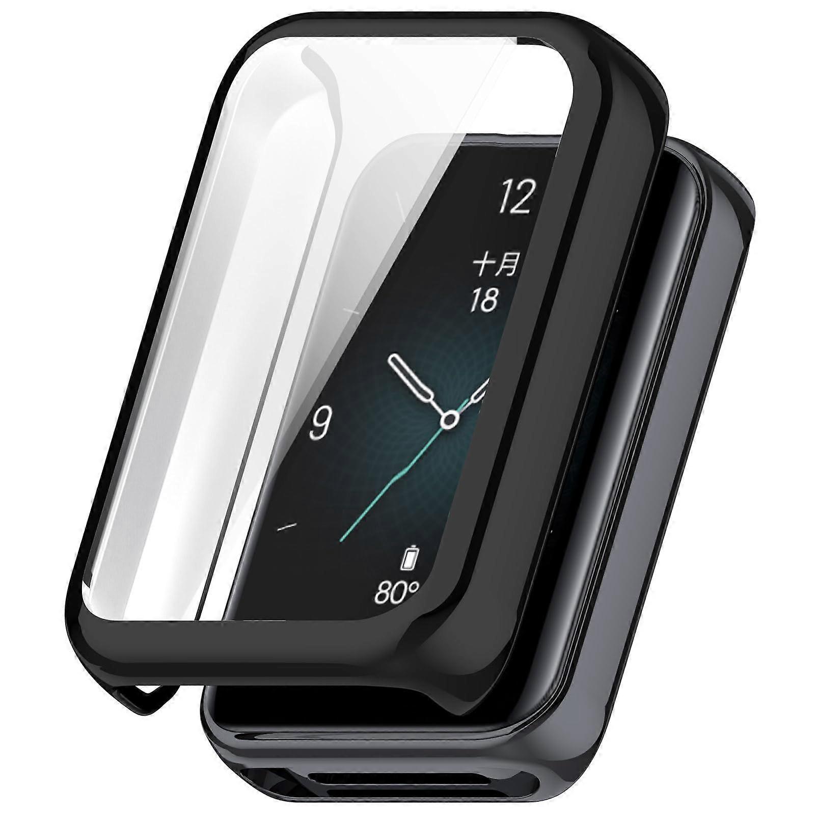 Case for Honor Band 9 with Builtin Screen Protector, Full Coverage TPU Shell, Slim Black Design