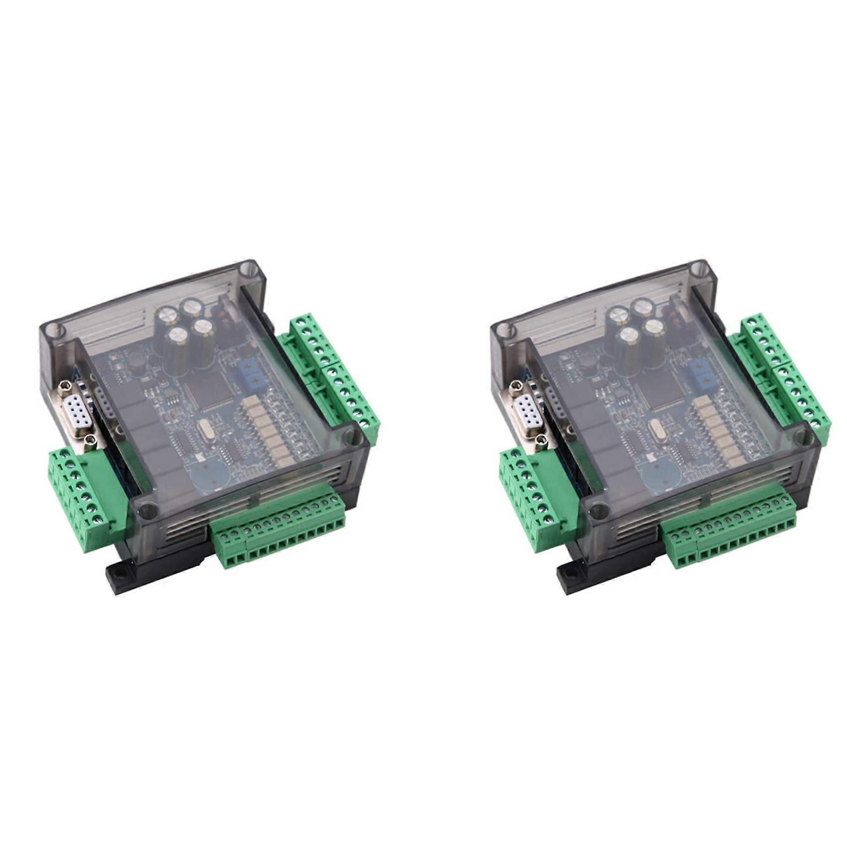 2X PLC Controller Compatible with FX3U14MR 8 In 6 Out Programmable Relay Control Board 24V Industrial Automation