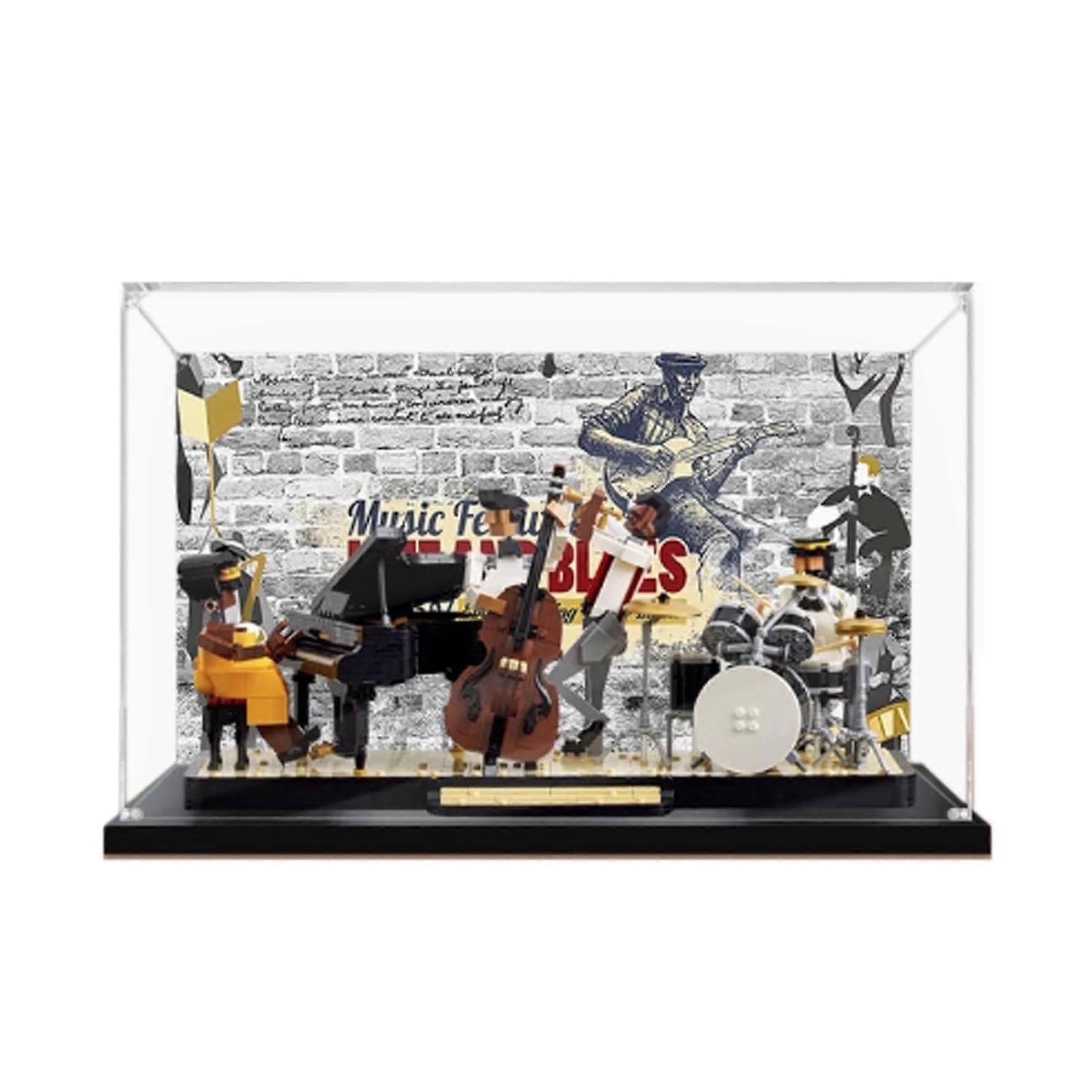 Acrylic Display Box BackgroundC Fit Clear Dustproof Storage Case for  21334 Jazz Quartet