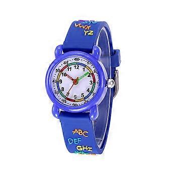 Wasserdichte Kinderuhr mit Cartoon-Motiv, 1 Stück, Blau