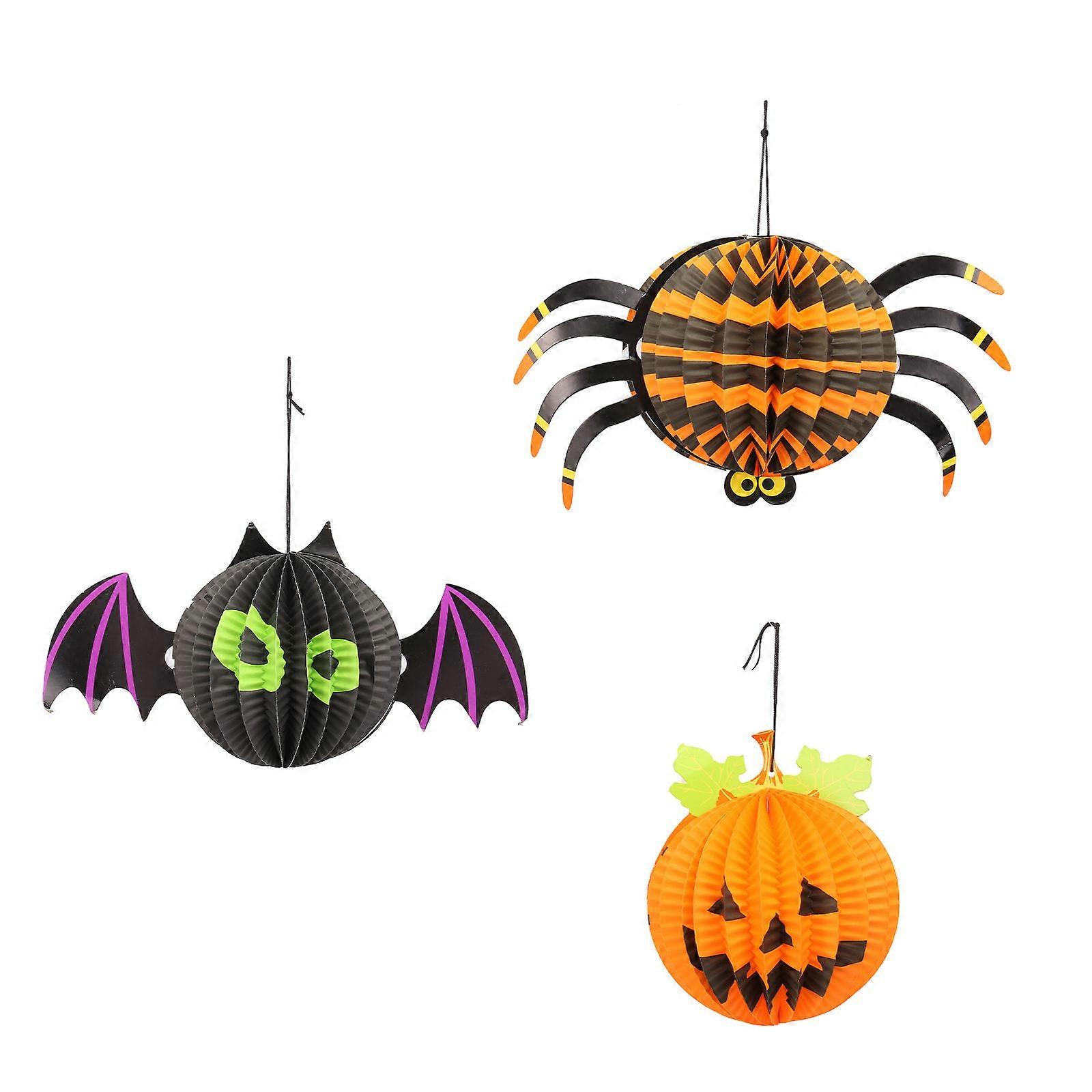 Creative Halloween Decoration Paper Lanterns Spooky Bat Lantern 3Pcs