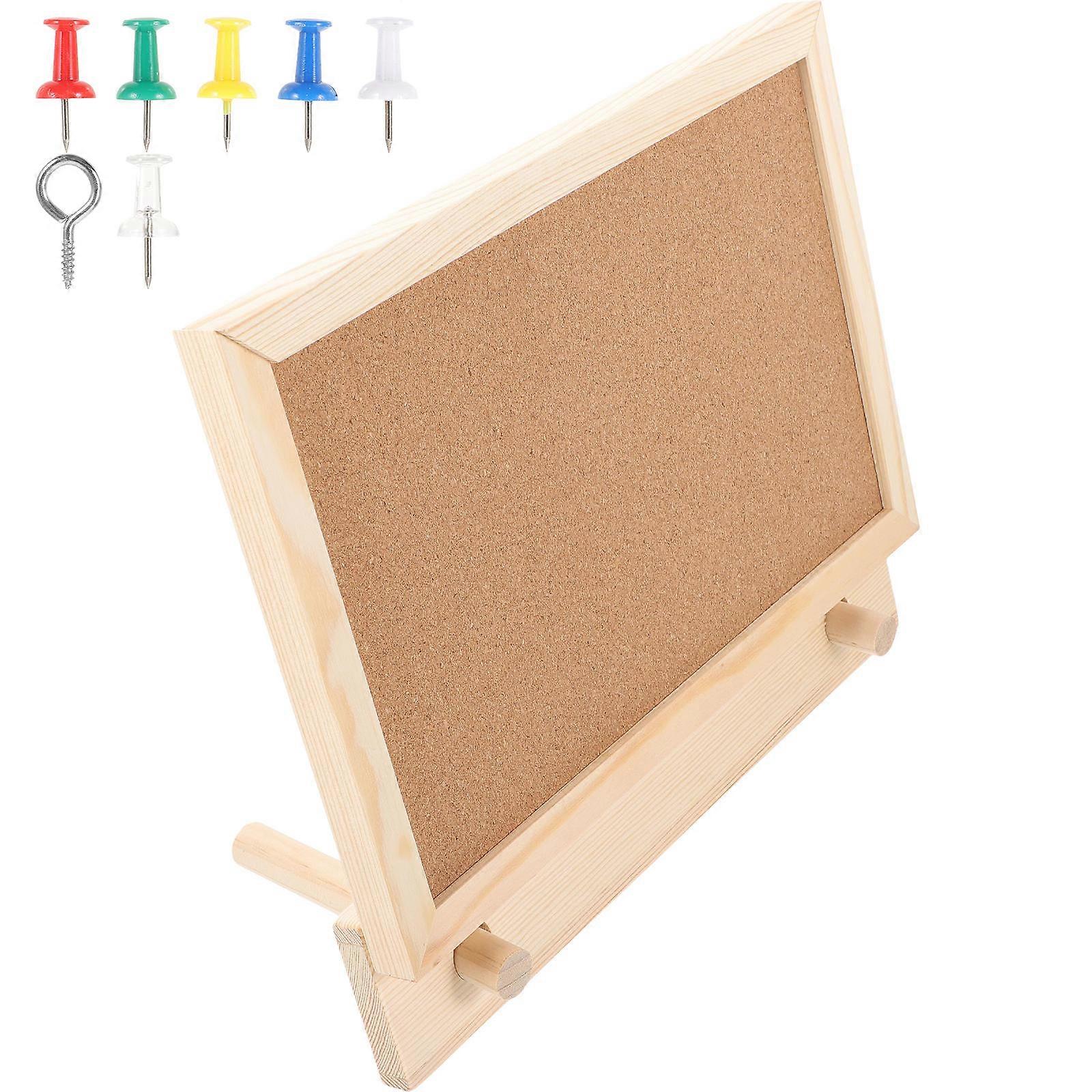 Reusable Wooden Small Bulletin Board Desktop Frame for Office 1Set