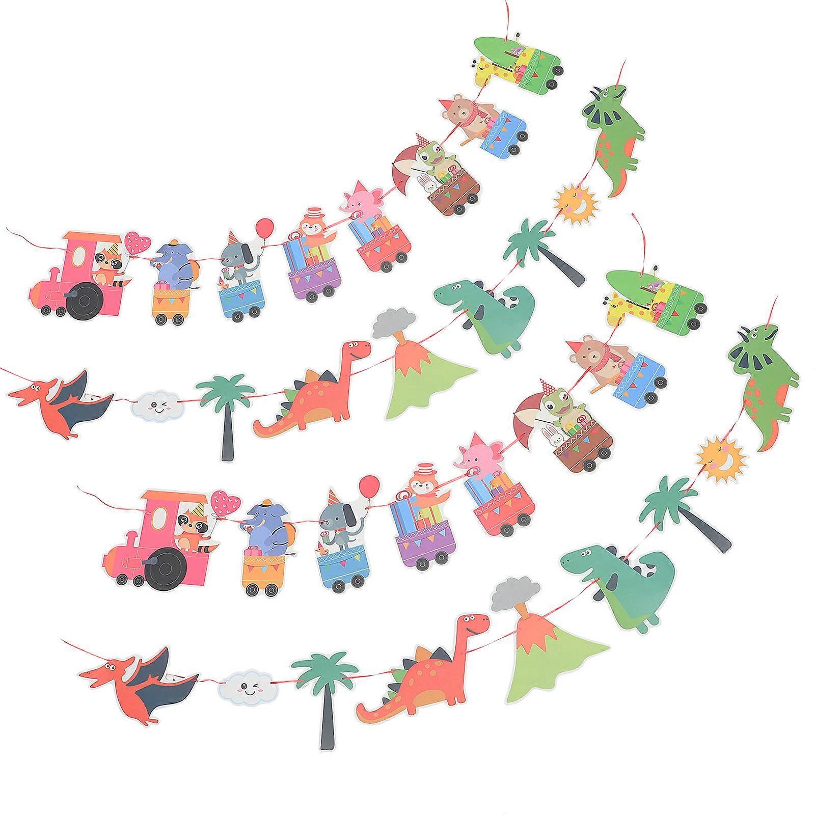 Tropical Decorations Luau Themed Pull Flags for 4Pcs