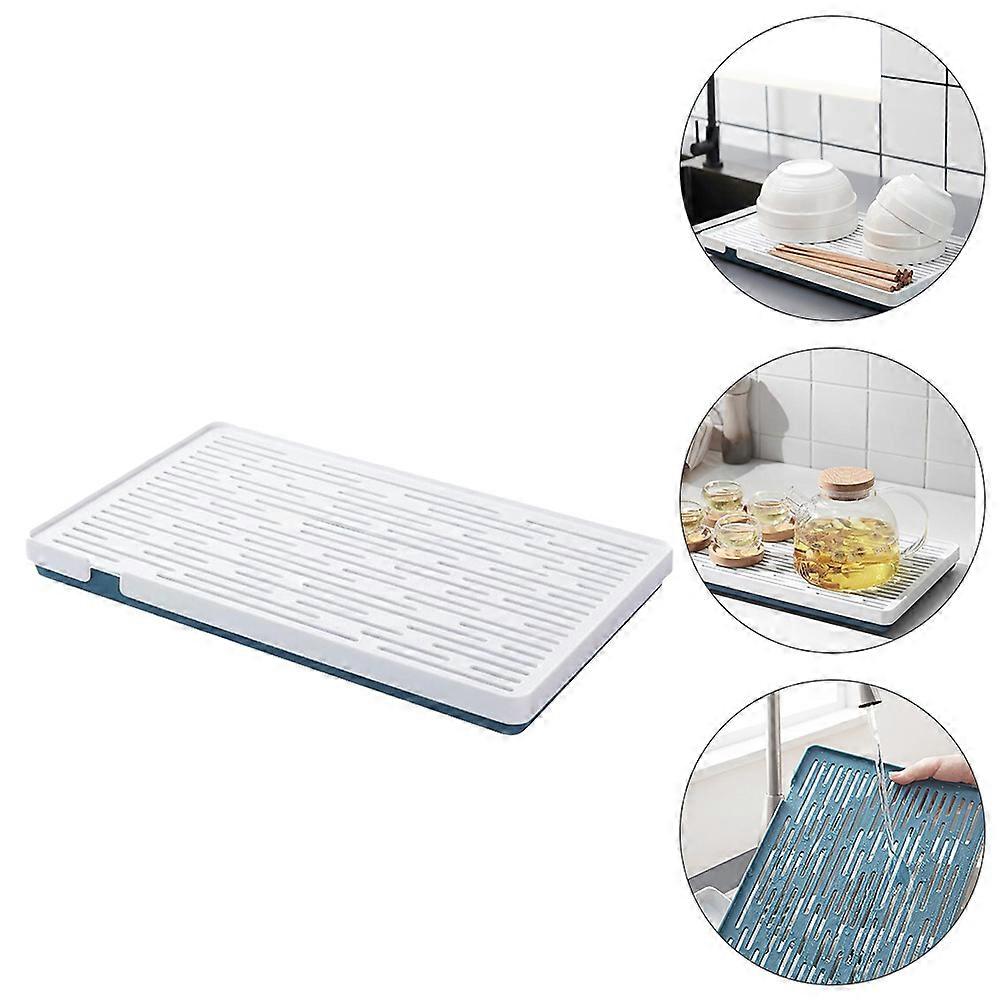 Plastic Draining Board Rectangular Simple Design Dish Drainer For Household Kitchen Item 37.5X22.5CM 1Set