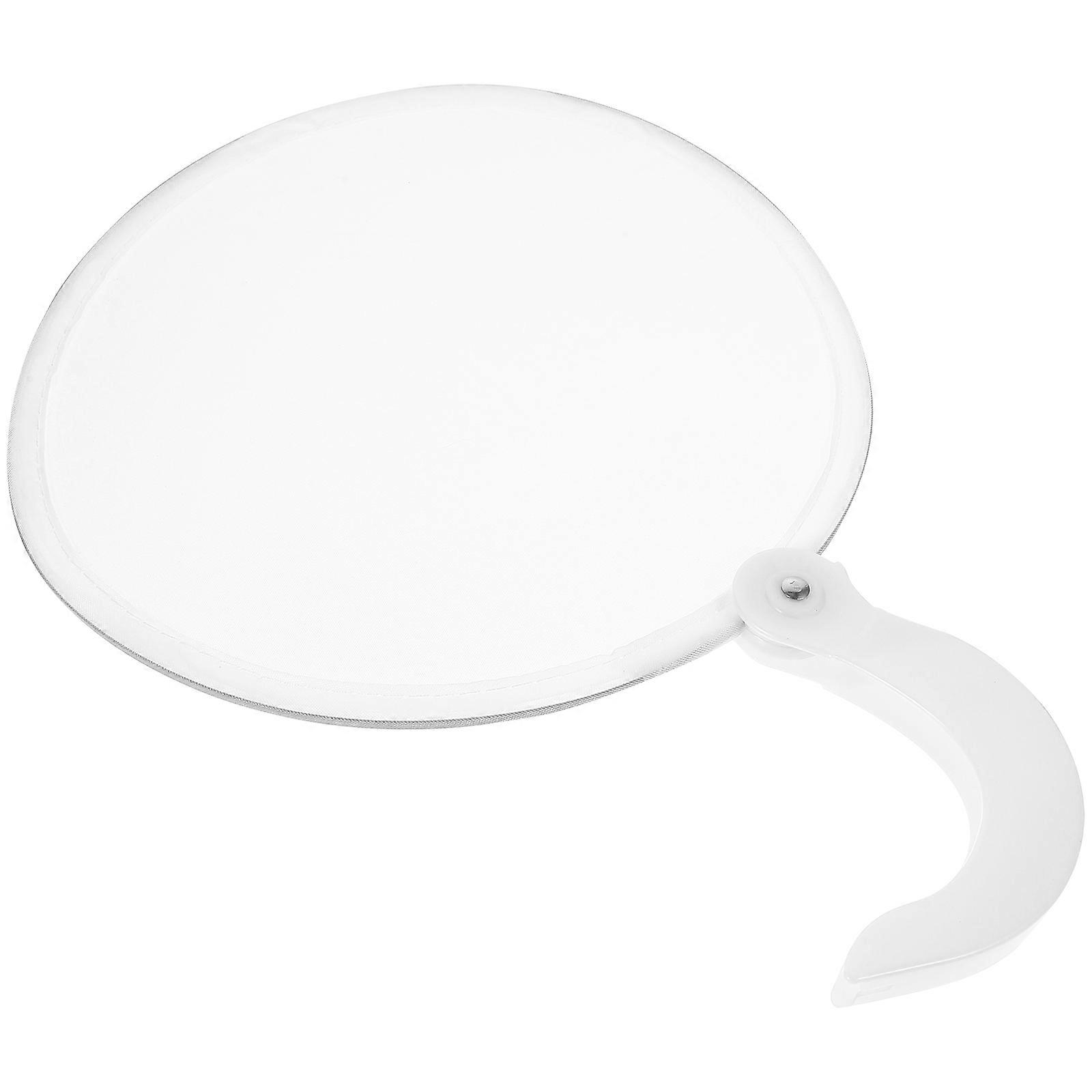 White Folding Fan Foldable Round Fan for Summer Use