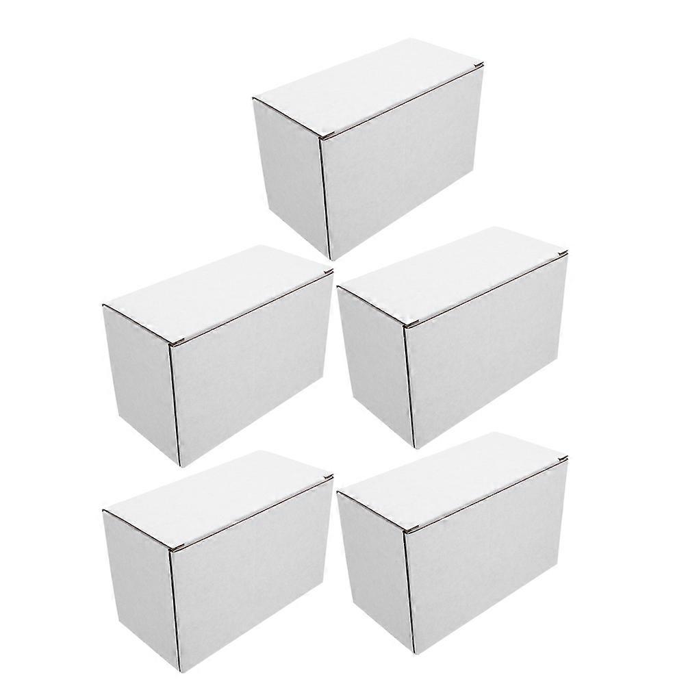 5Pcs White Corrugated Packaging Box for Storage Mailing and Moving