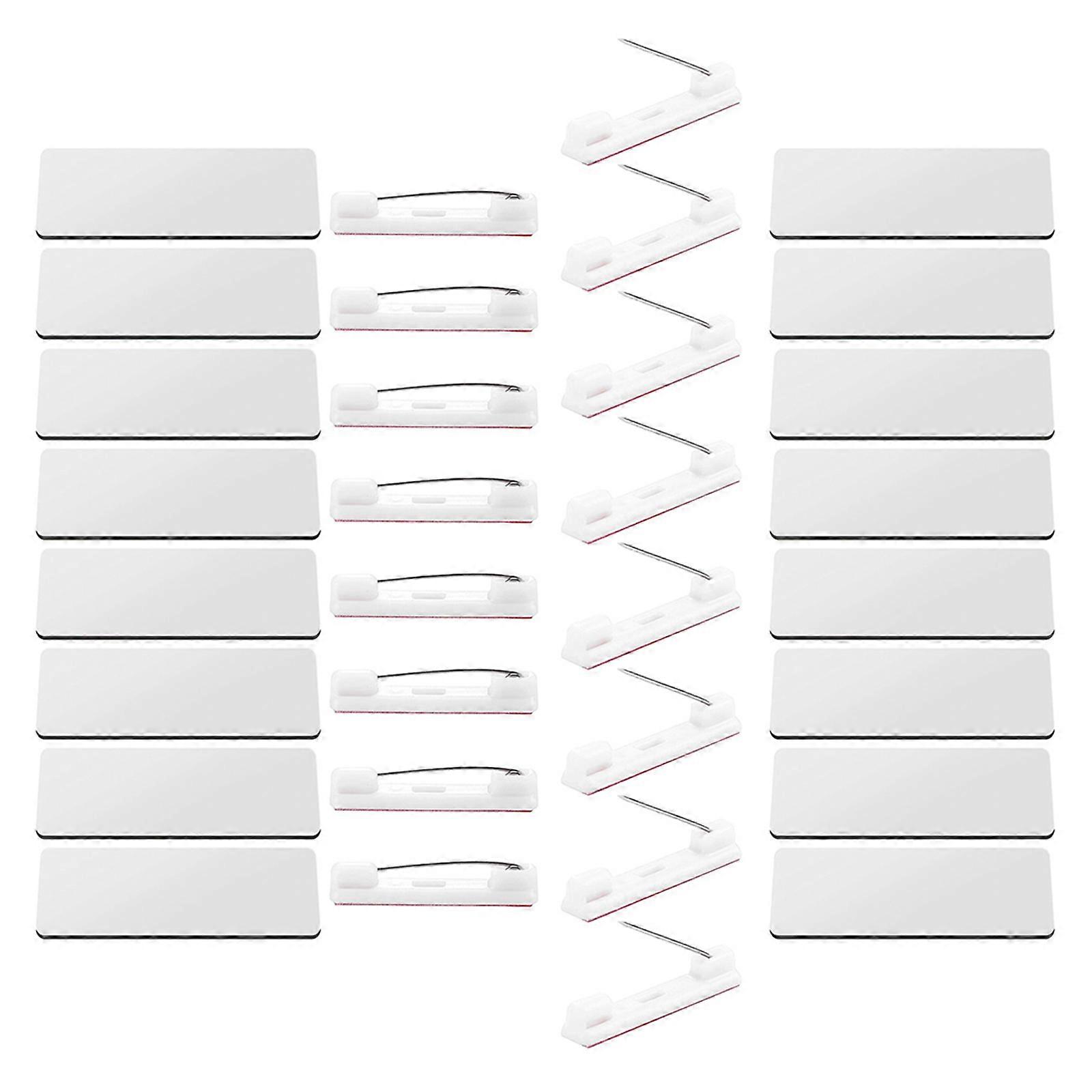 Blank Sublimation Name Tags with Pin Backing for Office Use 32Pcs