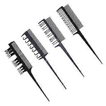 4Piece Hair Coloring Comb Set with Tail Comb for Precise Sectioning and Even Color Application