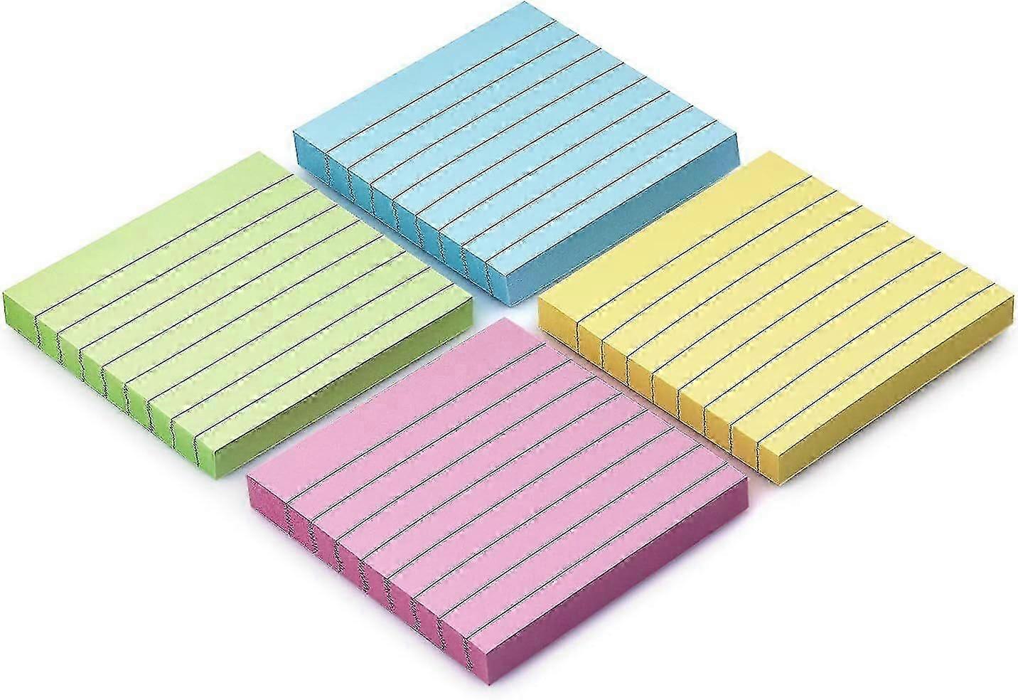 Lined Sticky Notes 3x3 Sticky Notes with Lines Self-Stick Notes Bright Color 4